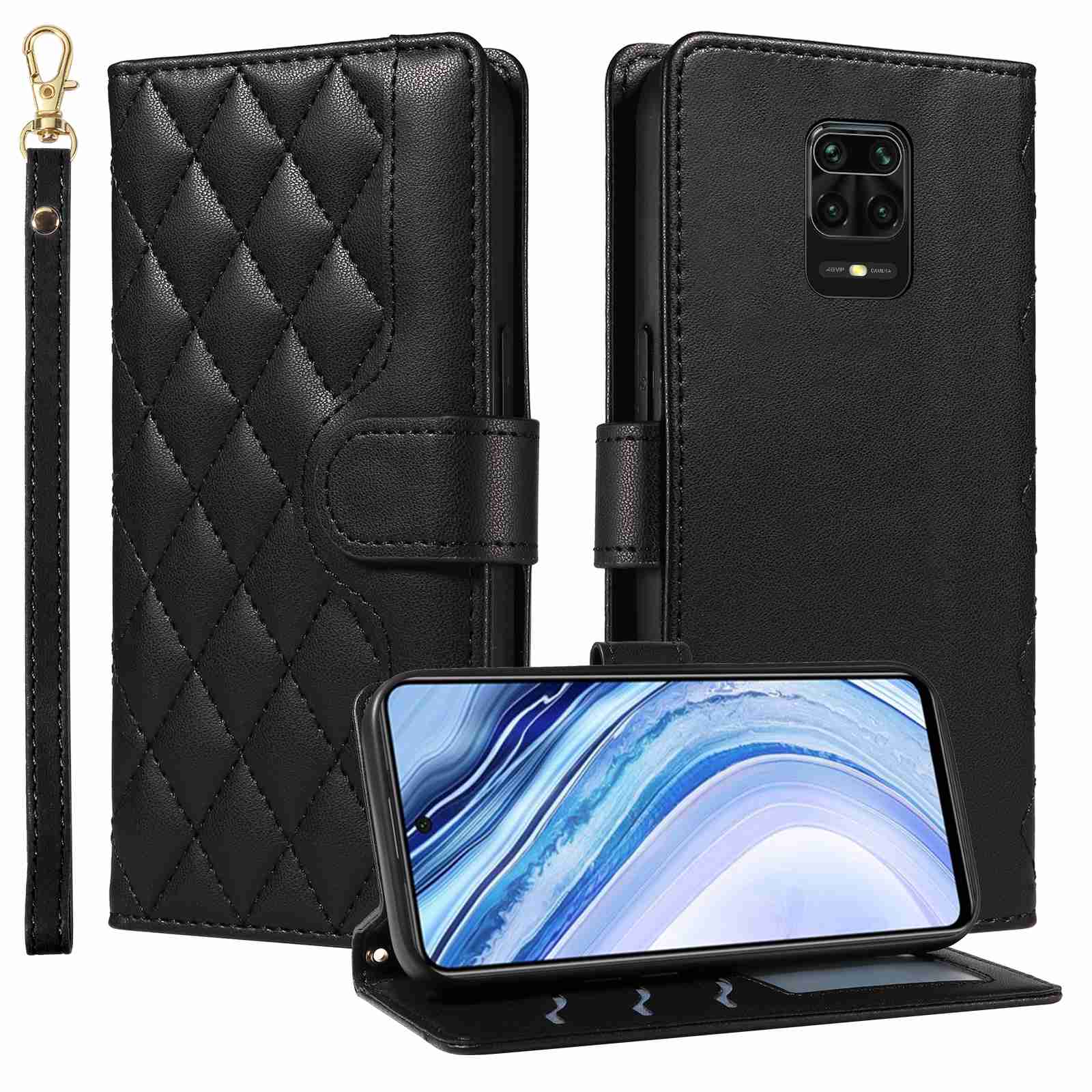 Luxury Skin Feel Flip Houndstooth Case For Xiaomi Redmi Note 9 pro 4G/Redmi Note 9S 4G/Redmi Note 9 pro Max 4G Fundas Wallet Cover