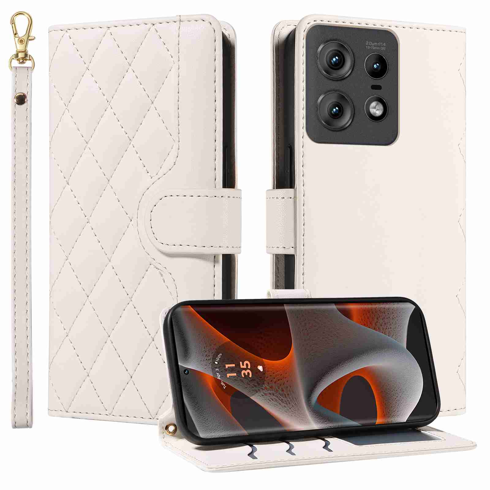 Luxury Skin Feel Flip Houndstooth Case For Motorola Moto edge 50 pro 5G (Curved screen) Fundas Wallet Cover