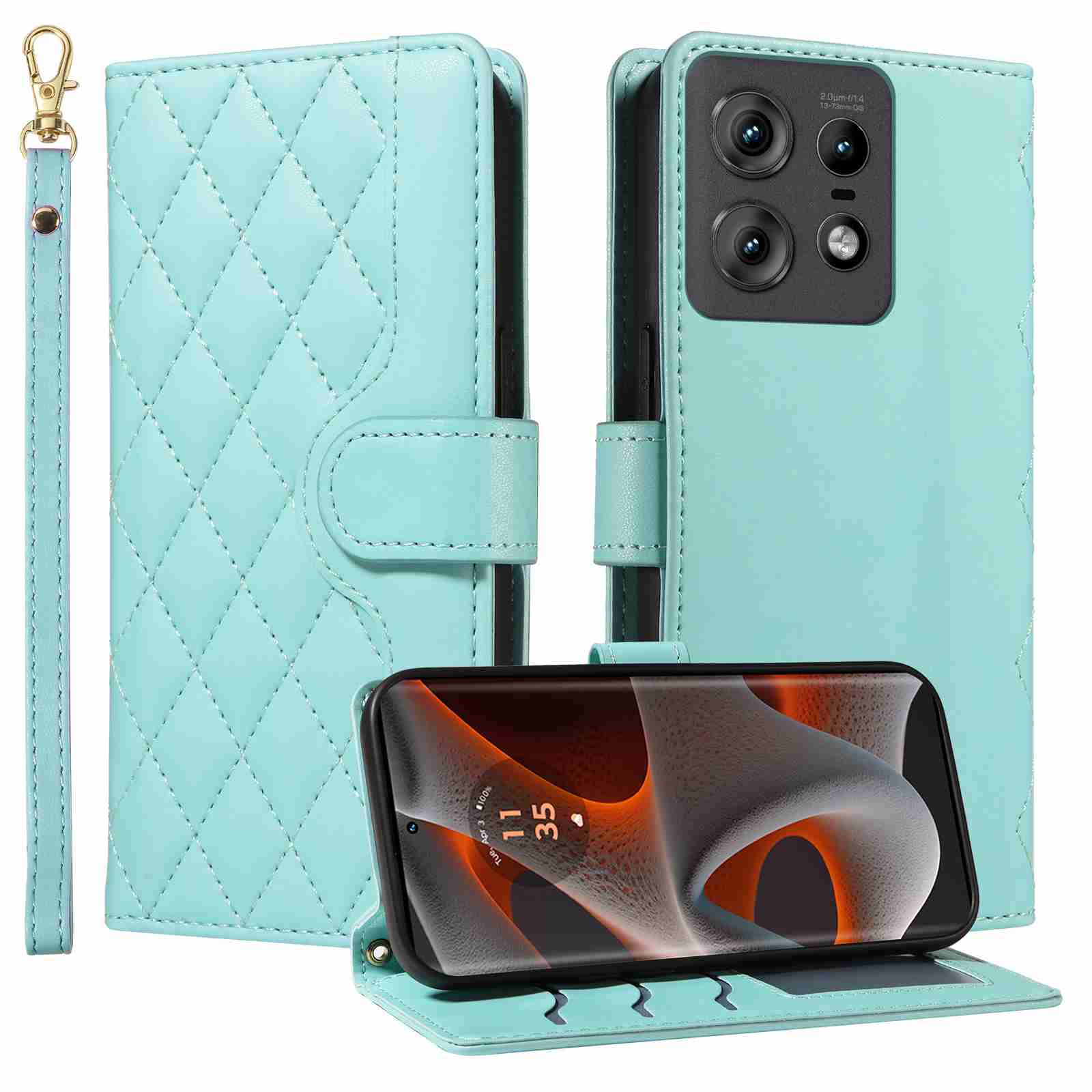Luxury Skin Feel Flip Houndstooth Case For Motorola Moto edge 50 pro 5G (Curved screen) Fundas Wallet Cover