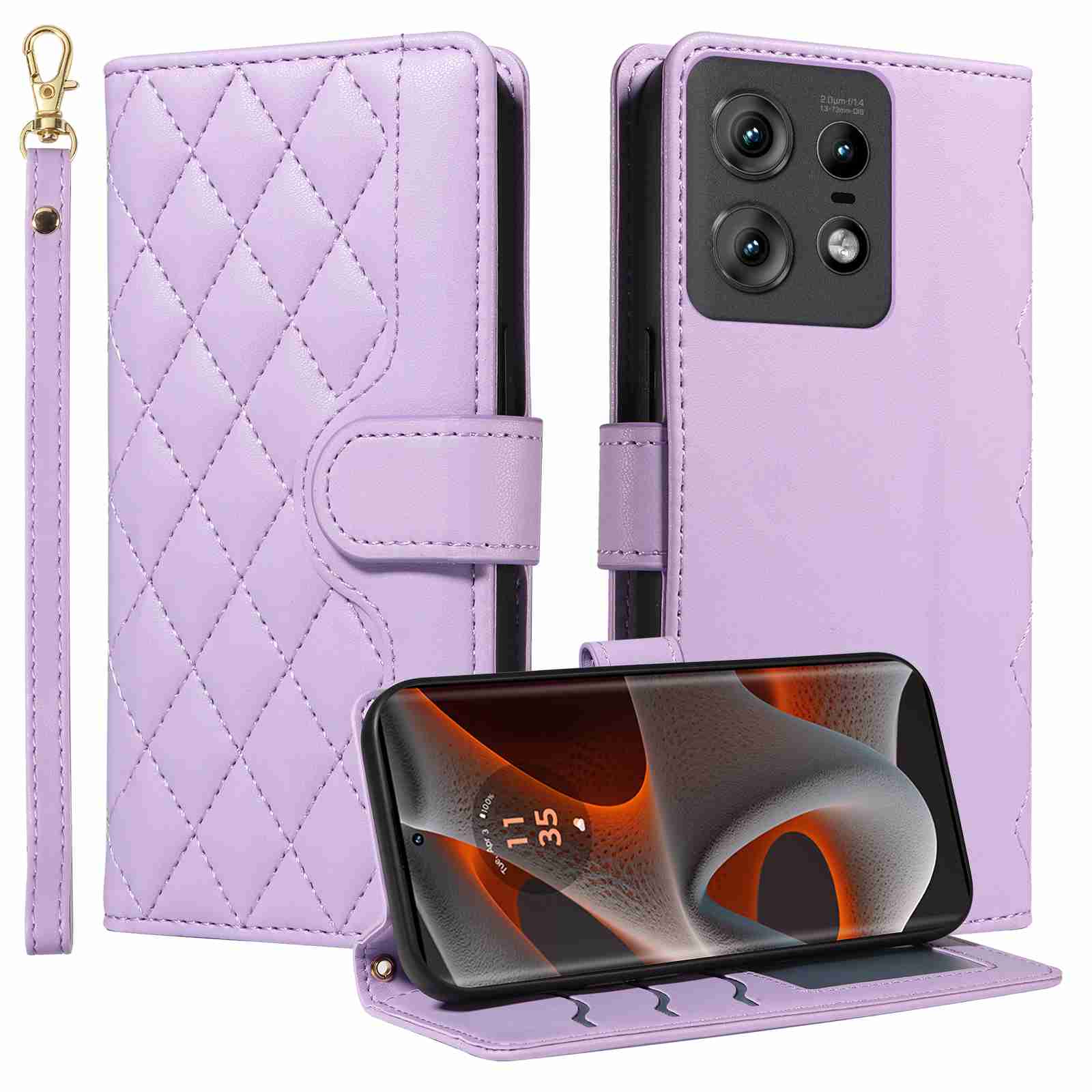 Luxury Skin Feel Flip Houndstooth Case For Motorola Moto edge 50 pro 5G (Curved screen) Fundas Wallet Cover