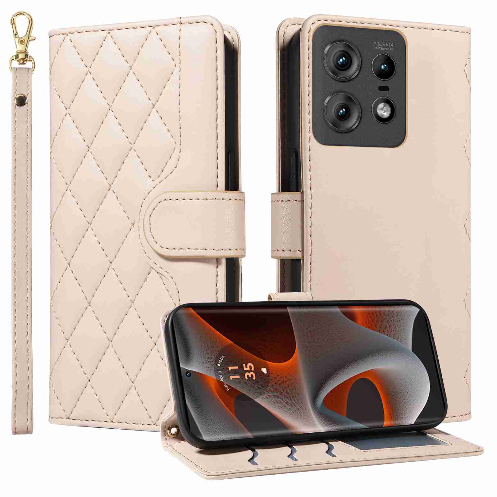 Luxury Skin Feel Flip Houndstooth Case For Motorola Moto edge 50 pro 5G (Curved screen) Fundas Wallet Cover