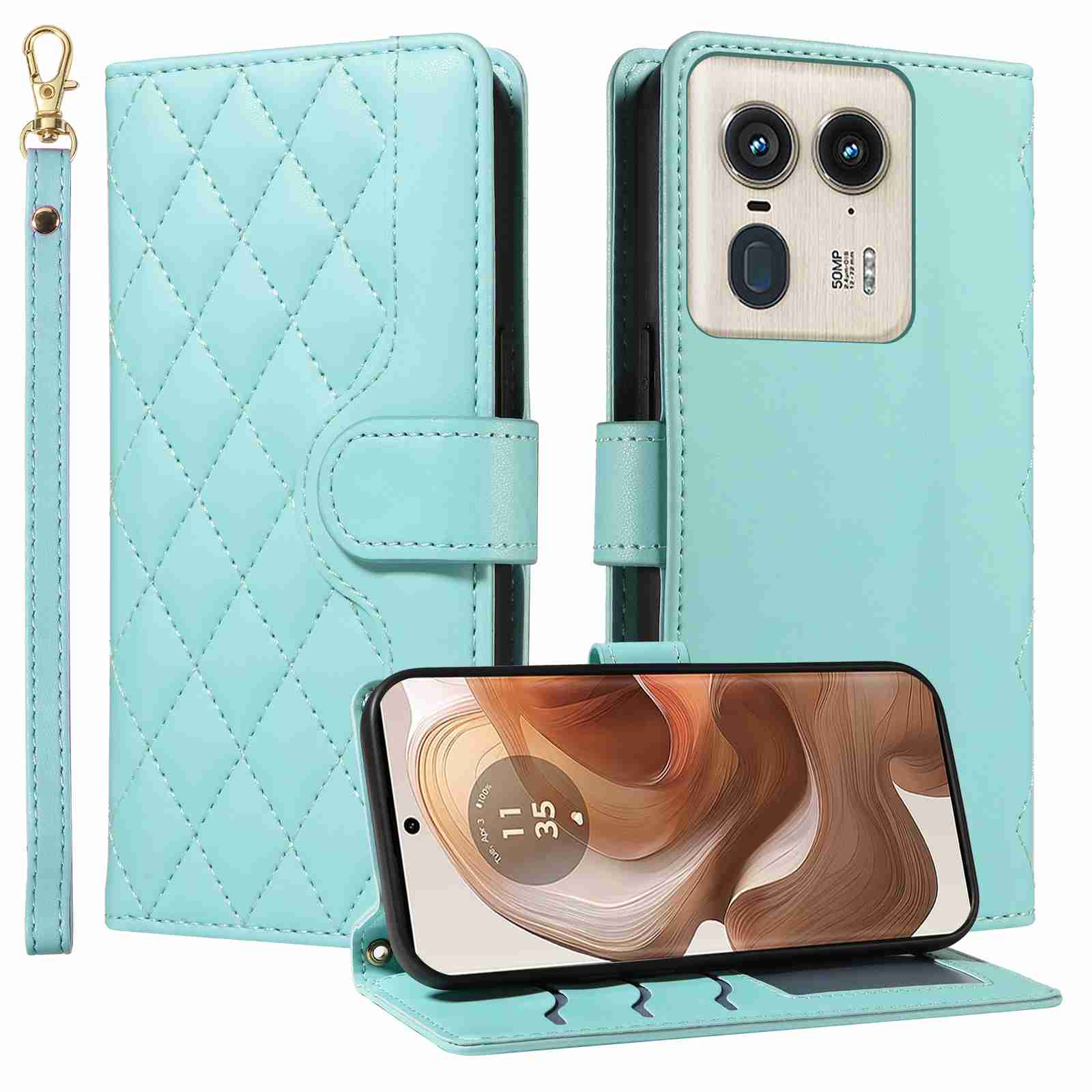 Luxury Skin Feel Flip Houndstooth Case For Motorola edge 50 Ultra 5G (Non-Chinese version Curved screen) /Moto X50 Ultra (Chinese version Curved screen) Fundas Wallet Cover