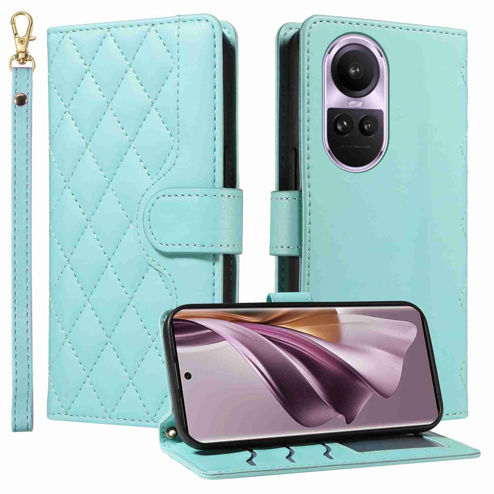 Luxury Skin Feel Flip Houndstooth Case For Oppo Reno 10 5G (Non-chinese version)/Oppo Reno 10 Pro 5G (Non-chinese version) Fundas Wallet Cover