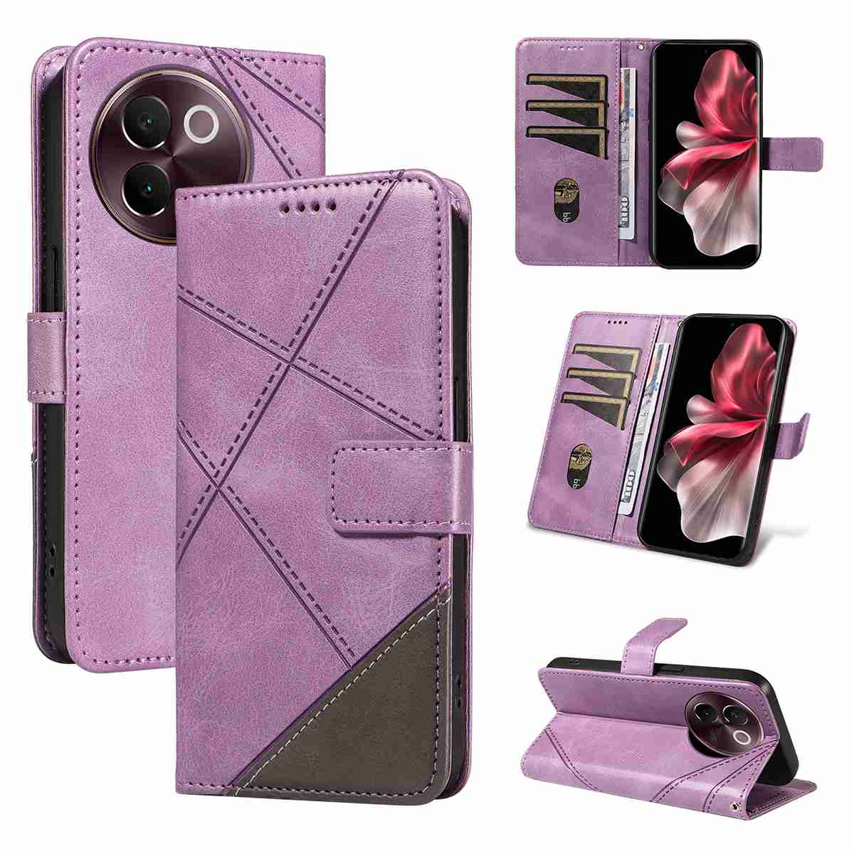 (katu2024) PU Leather Wallet Case For Vivo V30E 5G (Non-chinese version) /Vivo V40 Lite 5G (Non-chinese version)  Flip Stand Card Book Phone Cover