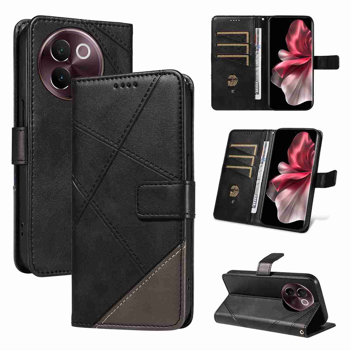 (katu2024) PU Leather Wallet Case For Vivo V30E 5G (Non-chinese version) /Vivo V40 Lite 5G (Non-chinese version)  Flip Stand Card Book Phone Cover