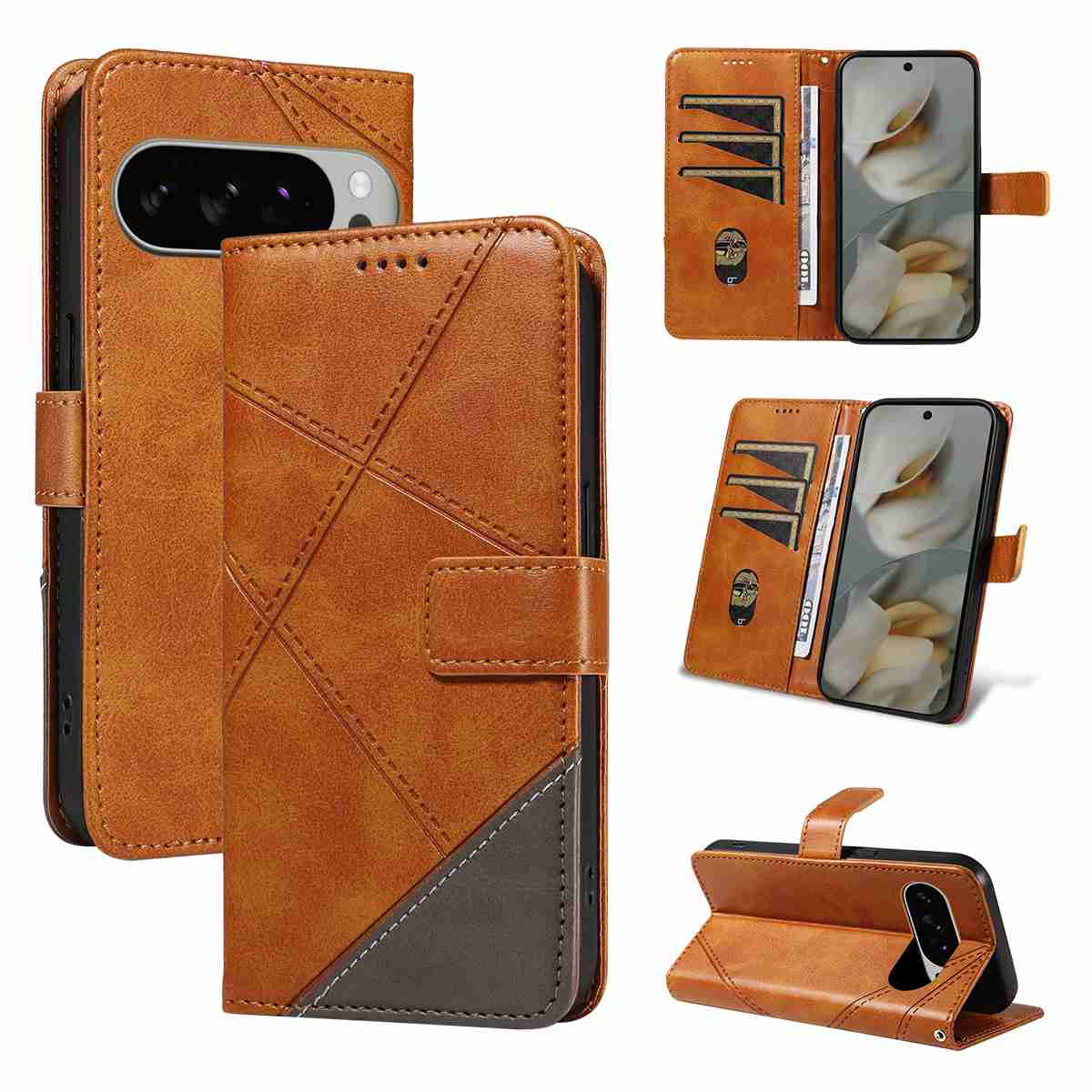 (katu2024) PU Leather Wallet Case For Google Pixel 10 pro XL 5G (Global version)/ Google pixel 9 pro XL Flip Stand Card Book Phone Cover