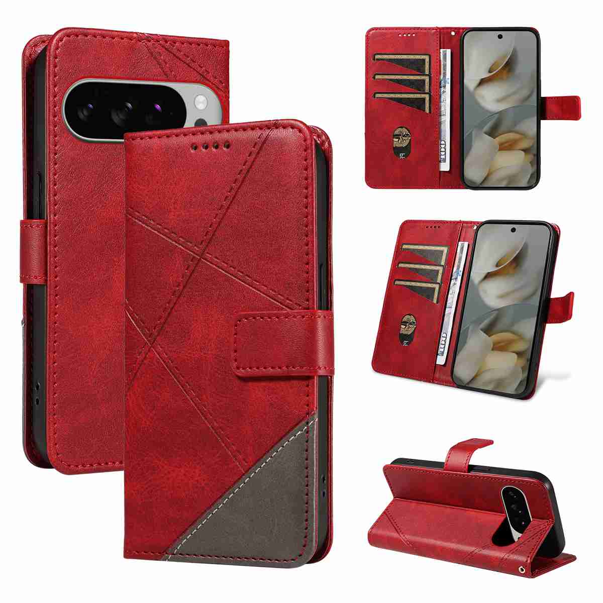 (katu2024) PU Leather Wallet Case For Google Pixel 10 pro XL 5G (Global version)/ Google pixel 9 pro XL Flip Stand Card Book Phone Cover