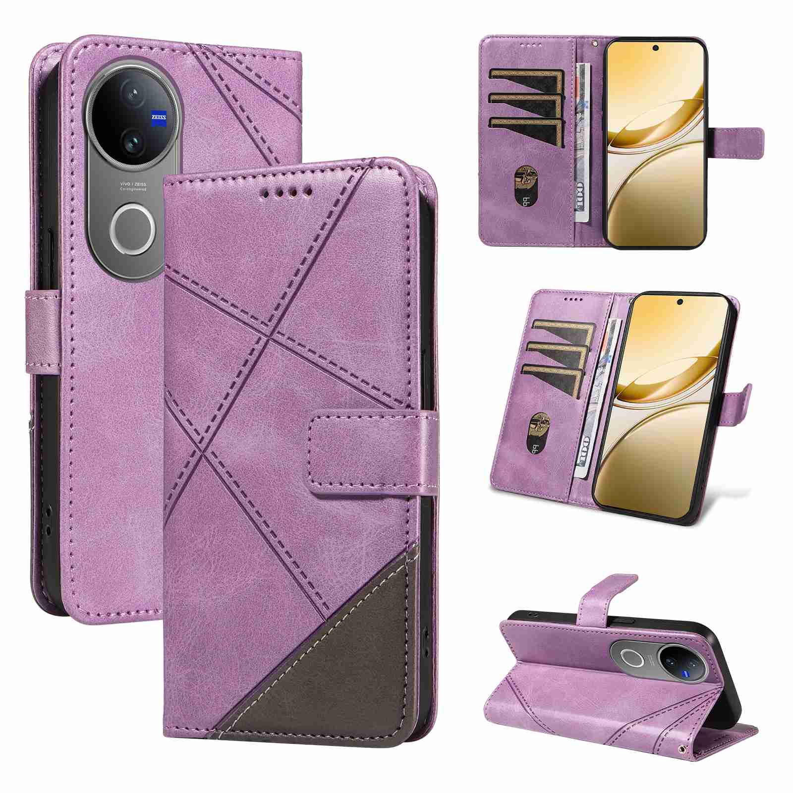 (katu2024) PU Leather Wallet Case For Vivo V50 5G (Curved screen version) (Non-chinese version) Flip Stand Card Book Phone Cover