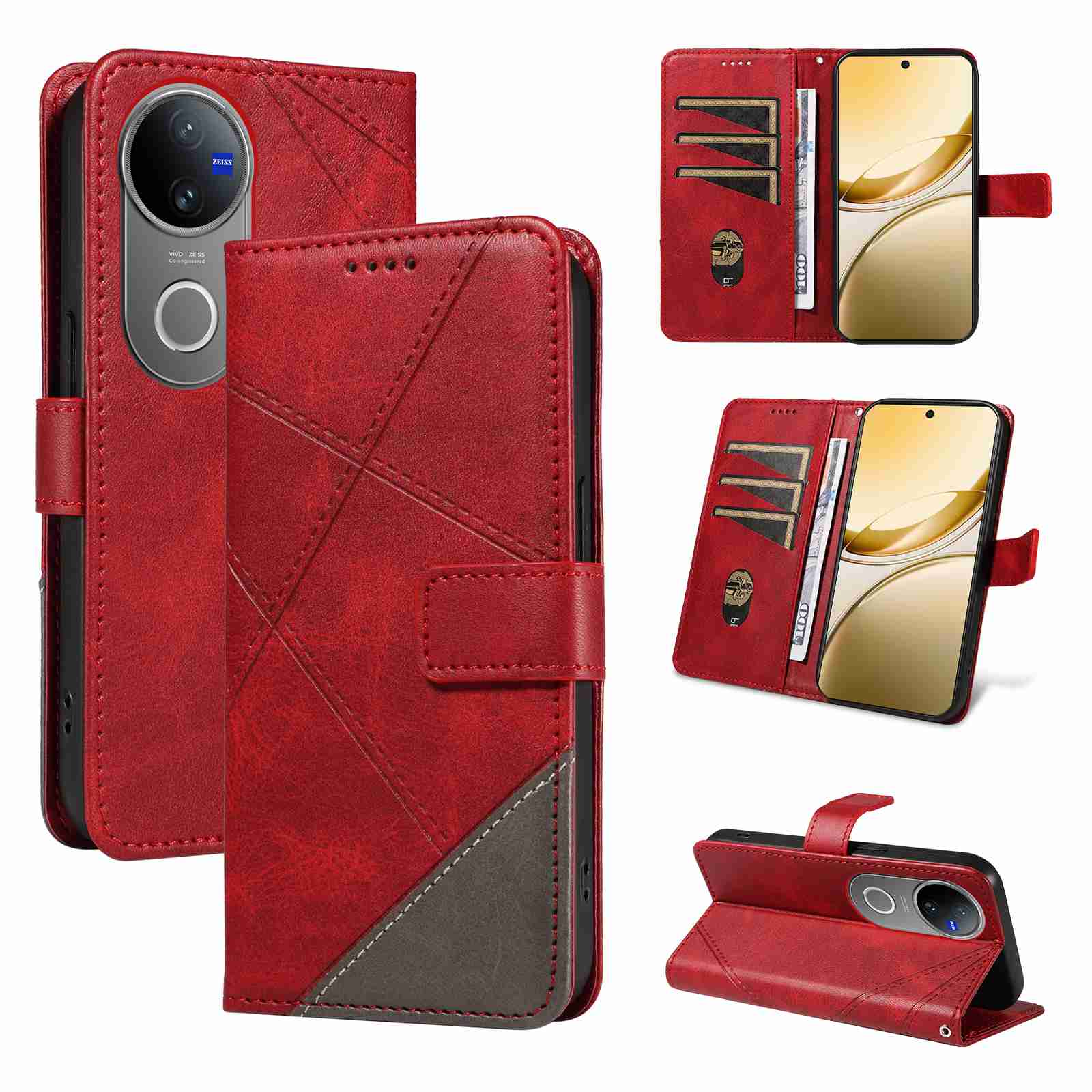 (katu2024) PU Leather Wallet Case For Vivo V50 5G (Curved screen version) (Non-chinese version) Flip Stand Card Book Phone Cover