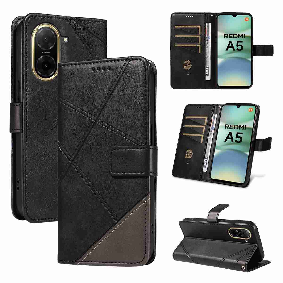(katu2024) PU Leather Wallet Case For Xiaomi Redmi A5 4G 173 inch Flip Stand Card Book Phone Cover