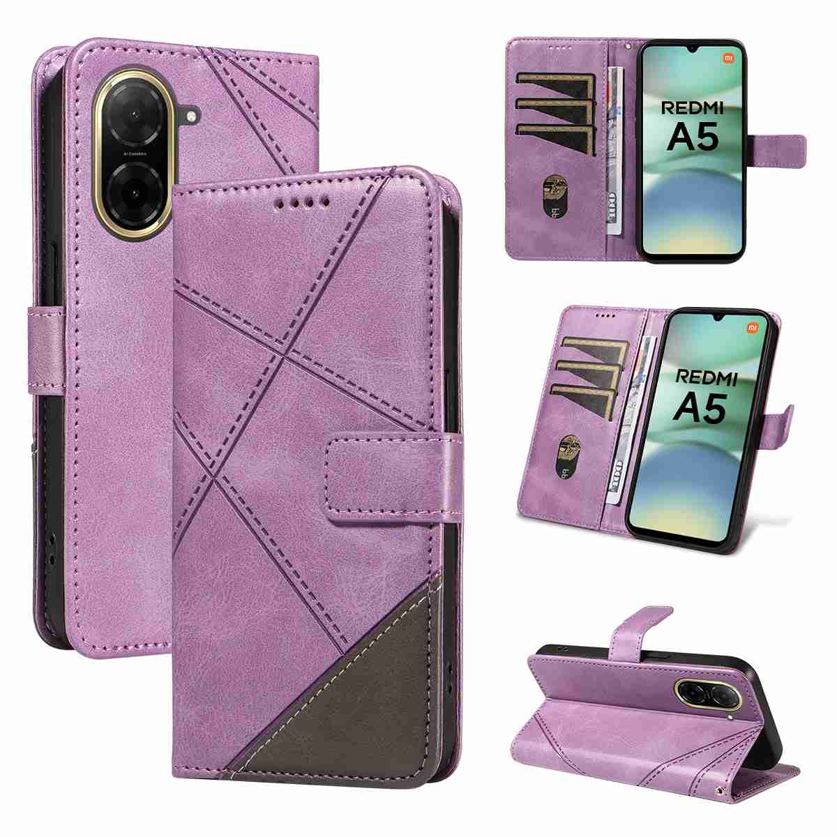 (katu2024) PU Leather Wallet Case For Xiaomi Redmi A5 4G 173 inch Flip Stand Card Book Phone Cover