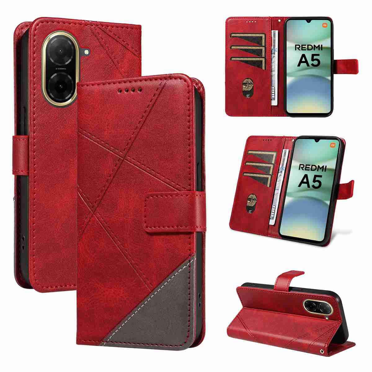 (katu2024) PU Leather Wallet Case For Xiaomi Redmi A5 4G 173 inch Flip Stand Card Book Phone Cover
