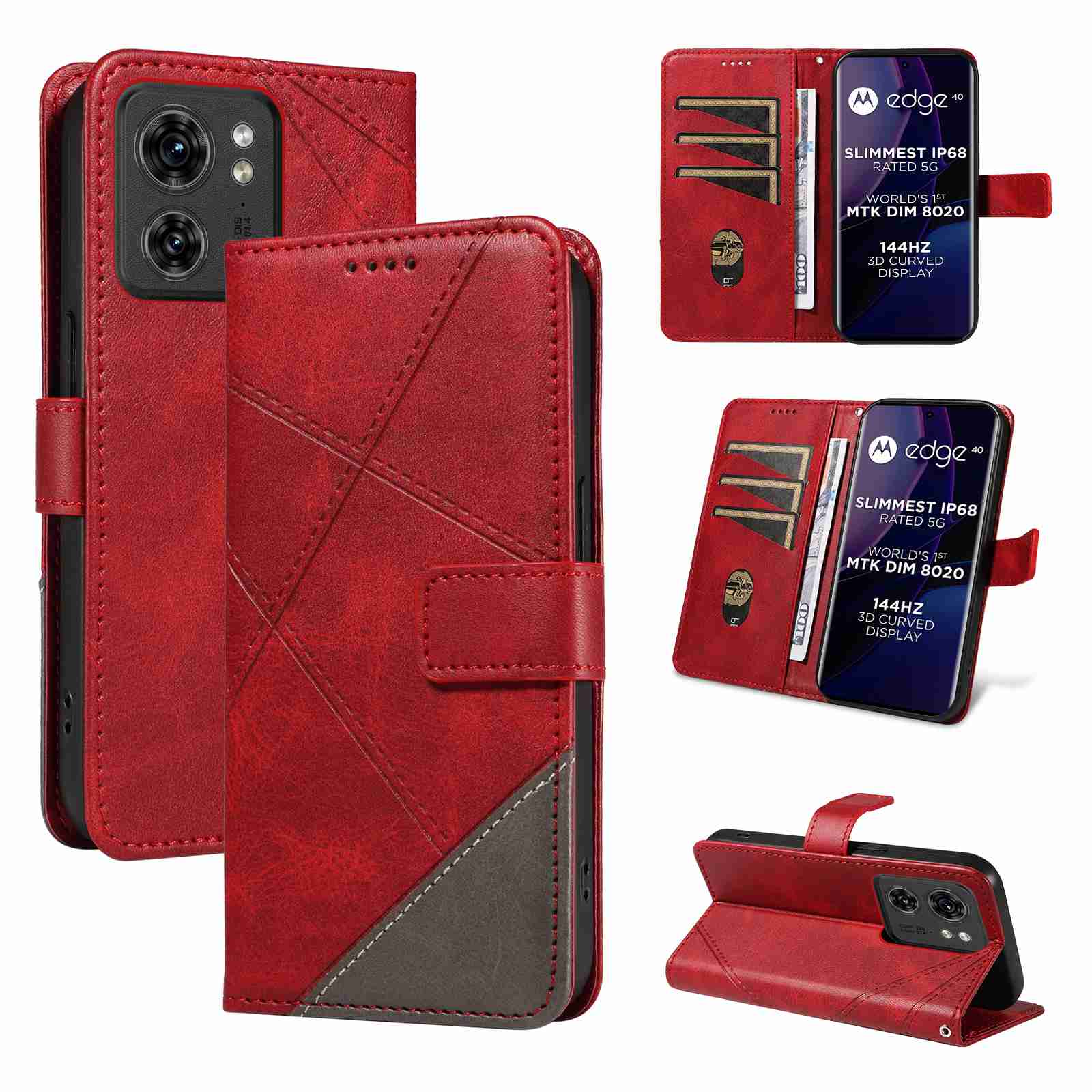 (katu2024) PU Leather Wallet Case For Motorola Moto Edge 40 5G (Non-chinese version) Flip Stand Card Book Phone Cover