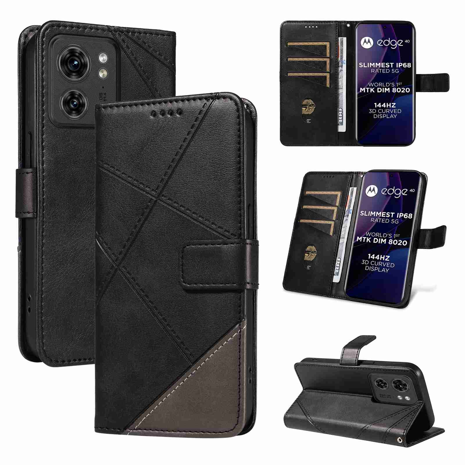 (katu2024) PU Leather Wallet Case For Motorola Moto Edge 40 5G (Non-chinese version) Flip Stand Card Book Phone Cover
