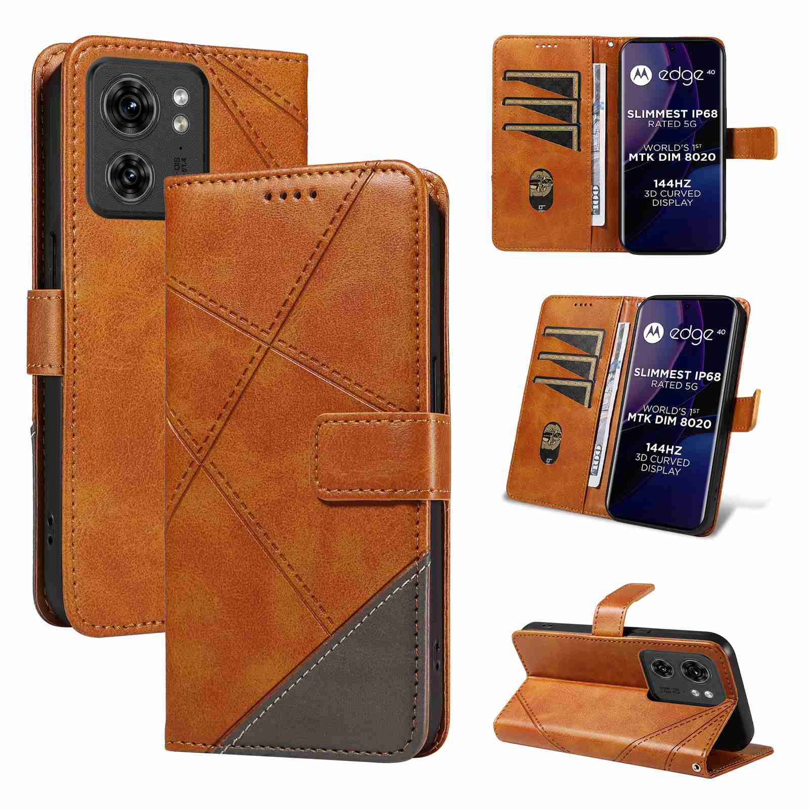 (katu2024) PU Leather Wallet Case For Motorola Moto Edge 40 5G (Non-chinese version) Flip Stand Card Book Phone Cover