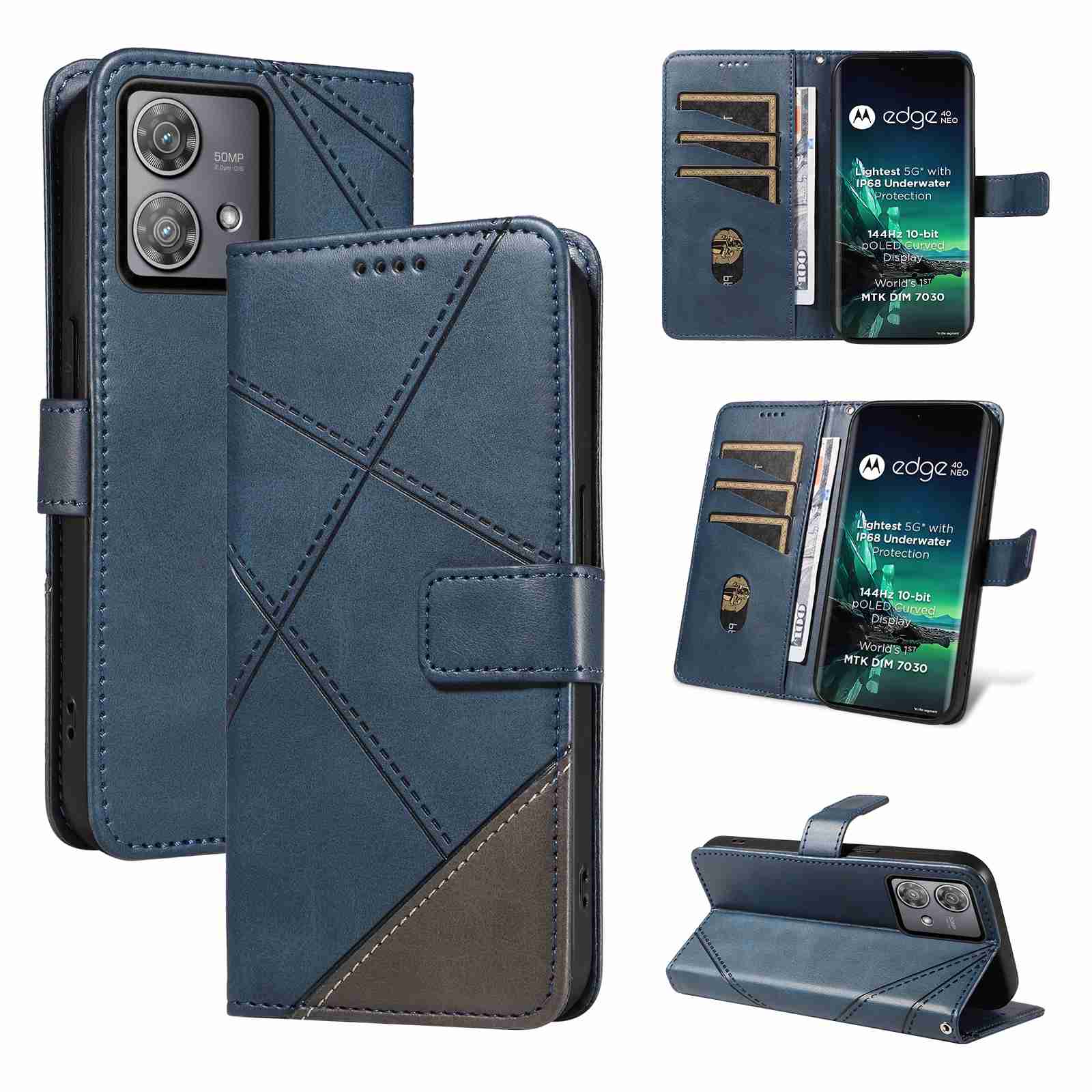 (katu2024) PU Leather Wallet Case For Motorola Moto Edge 40 NEO Flip Stand Card Book Phone Cover