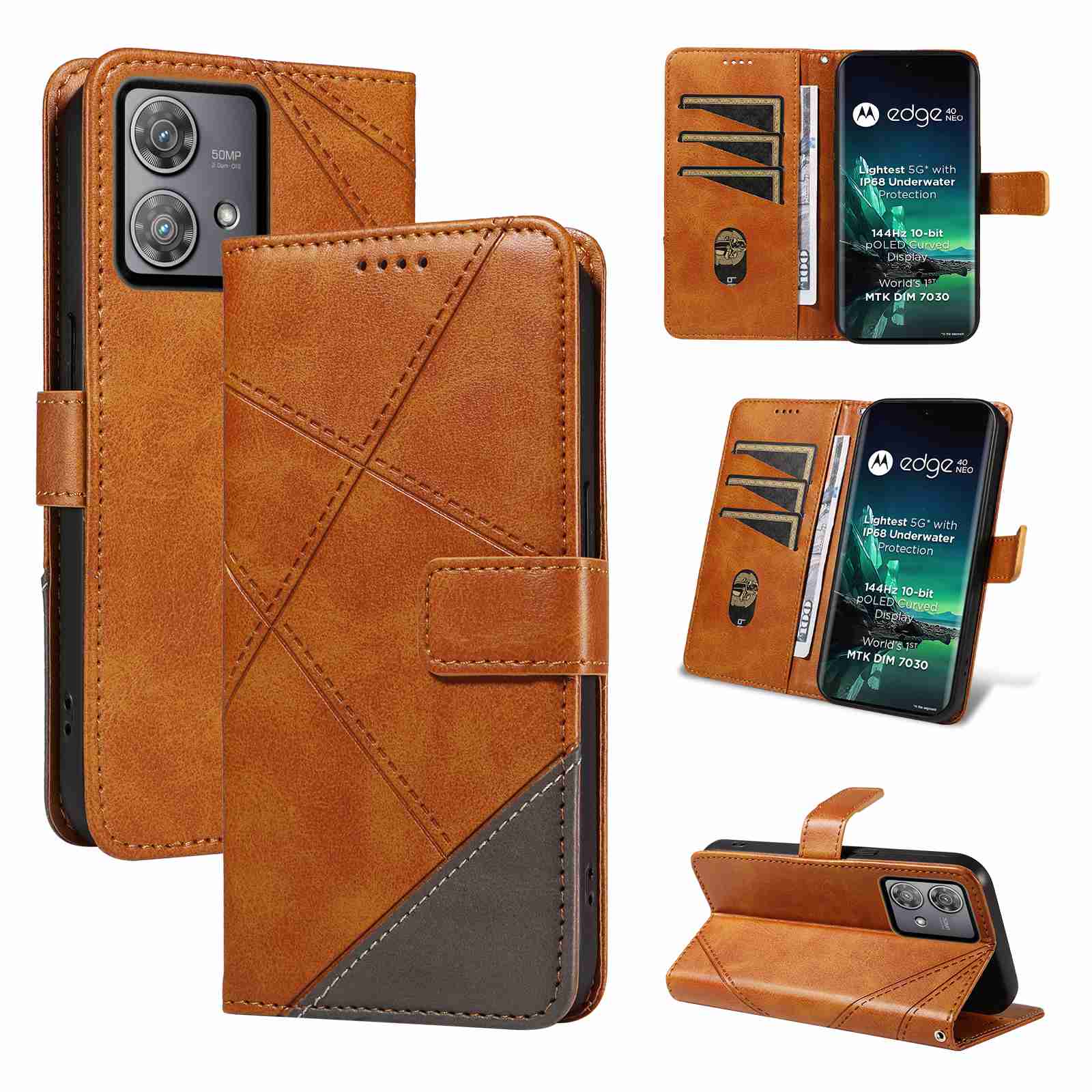 (katu2024) PU Leather Wallet Case For Motorola Moto Edge 40 NEO Flip Stand Card Book Phone Cover