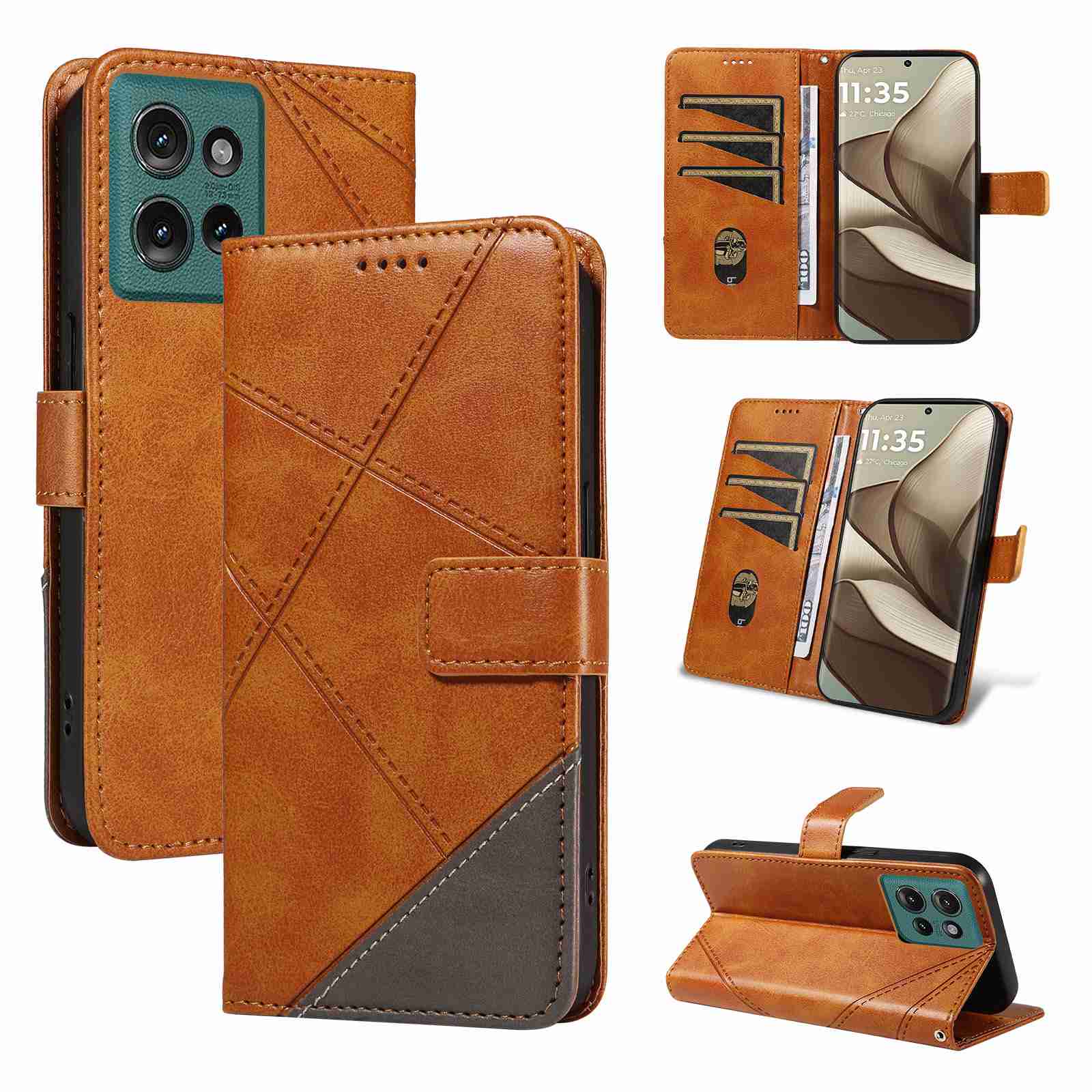 (katu2024) PU Leather Wallet Case For Motorola Moto edge 50 5G (Global Version) Flip Stand Card Book Phone Cover
