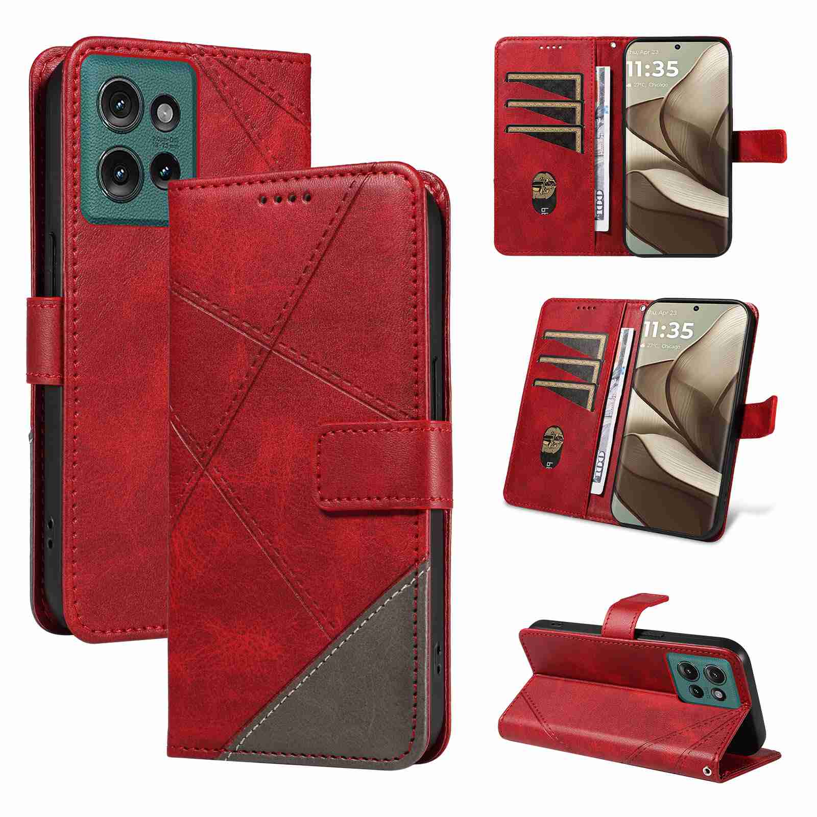 (katu2024) PU Leather Wallet Case For Motorola Moto edge 50 5G (Global Version) Flip Stand Card Book Phone Cover