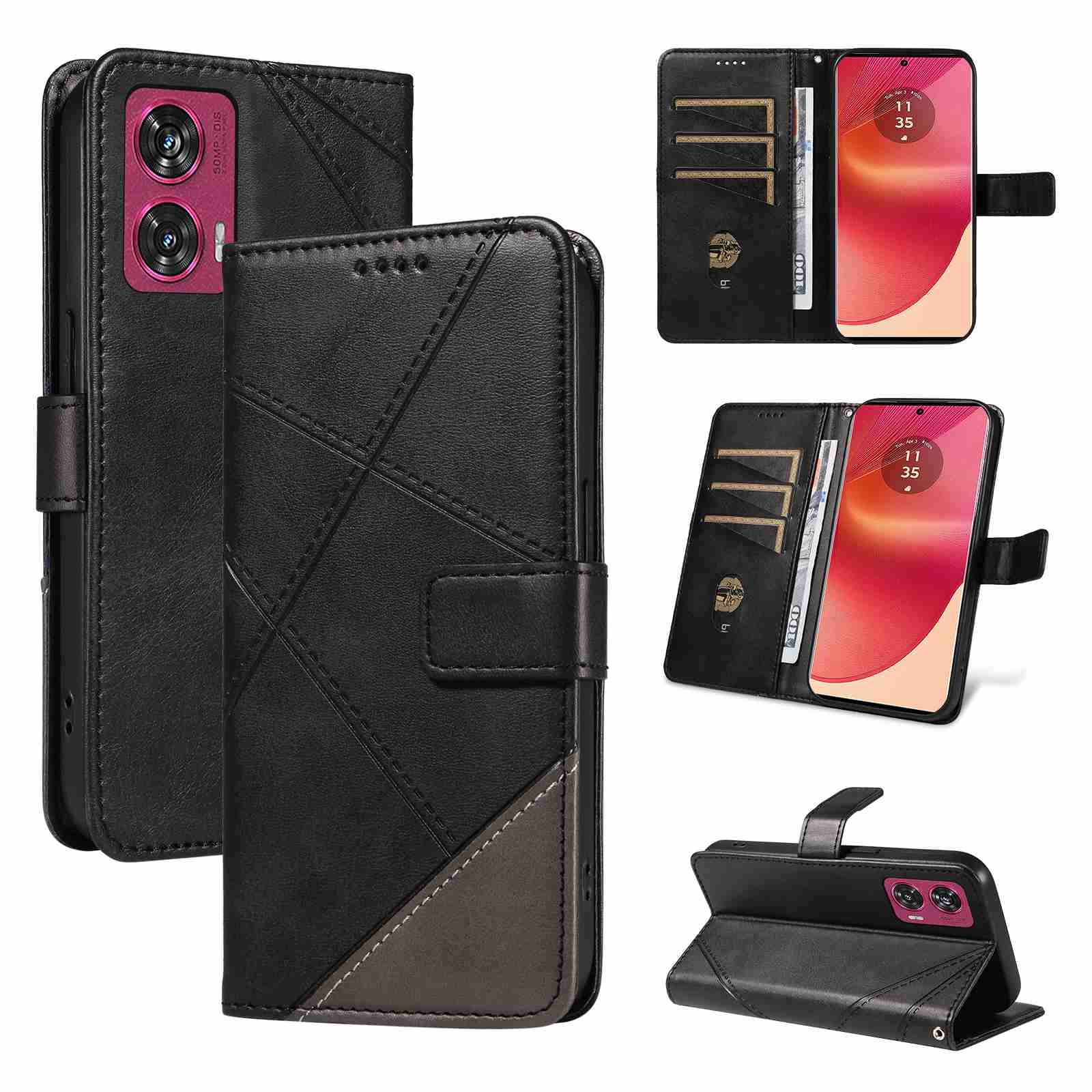 (katu2024) PU Leather Wallet Case For Motorola Moto edge 50 Fushion 5G (Non-chinese version) Flip Stand Card Book Phone Cover