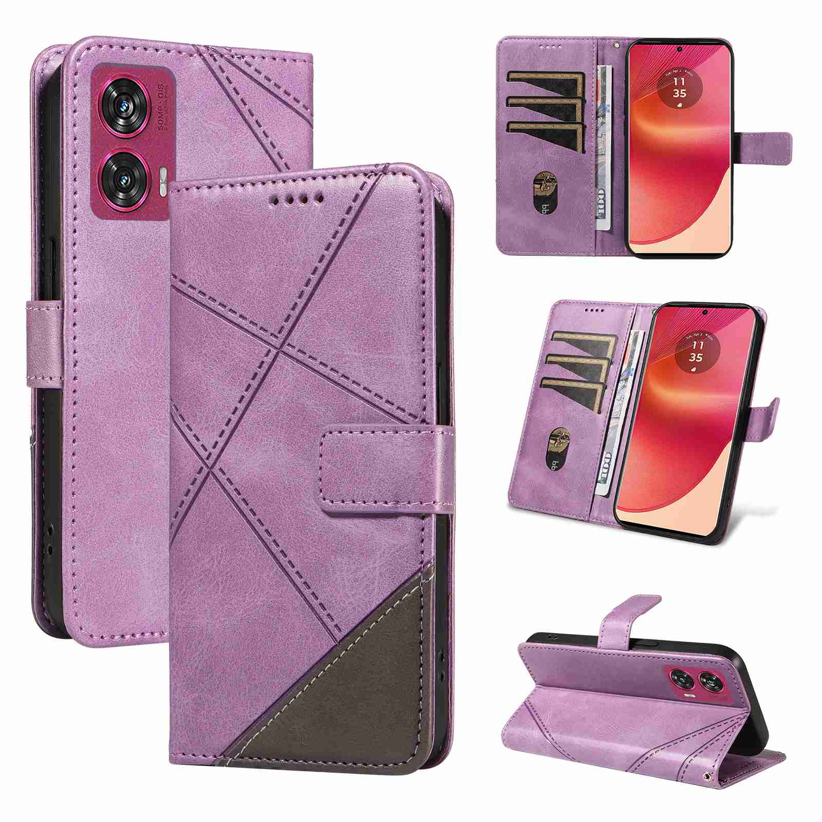 (katu2024) PU Leather Wallet Case For Motorola Moto edge 50 Fushion 5G (Non-chinese version) Flip Stand Card Book Phone Cover