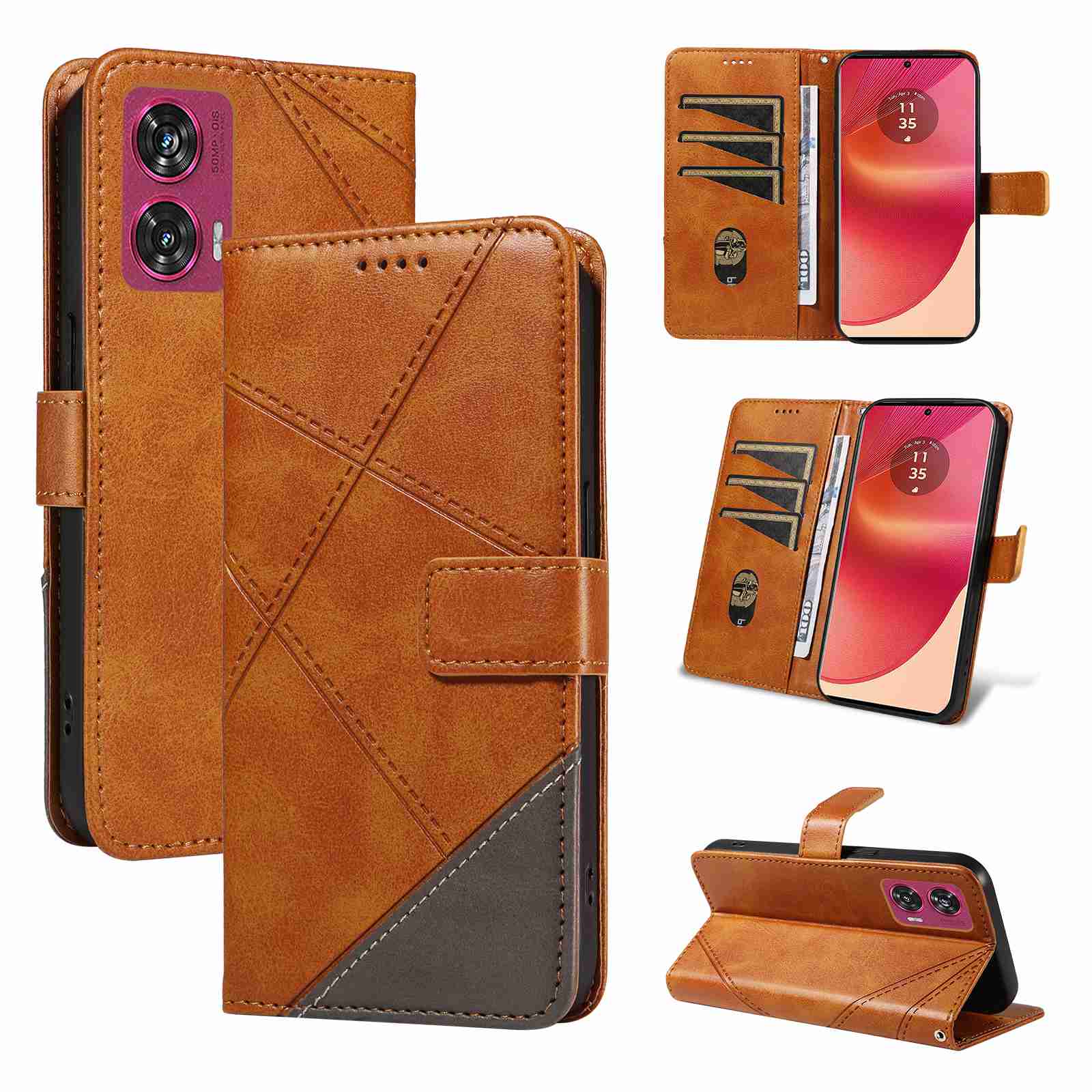 (katu2024) PU Leather Wallet Case For Motorola Moto edge 50 Fushion 5G (Non-chinese version) Flip Stand Card Book Phone Cover