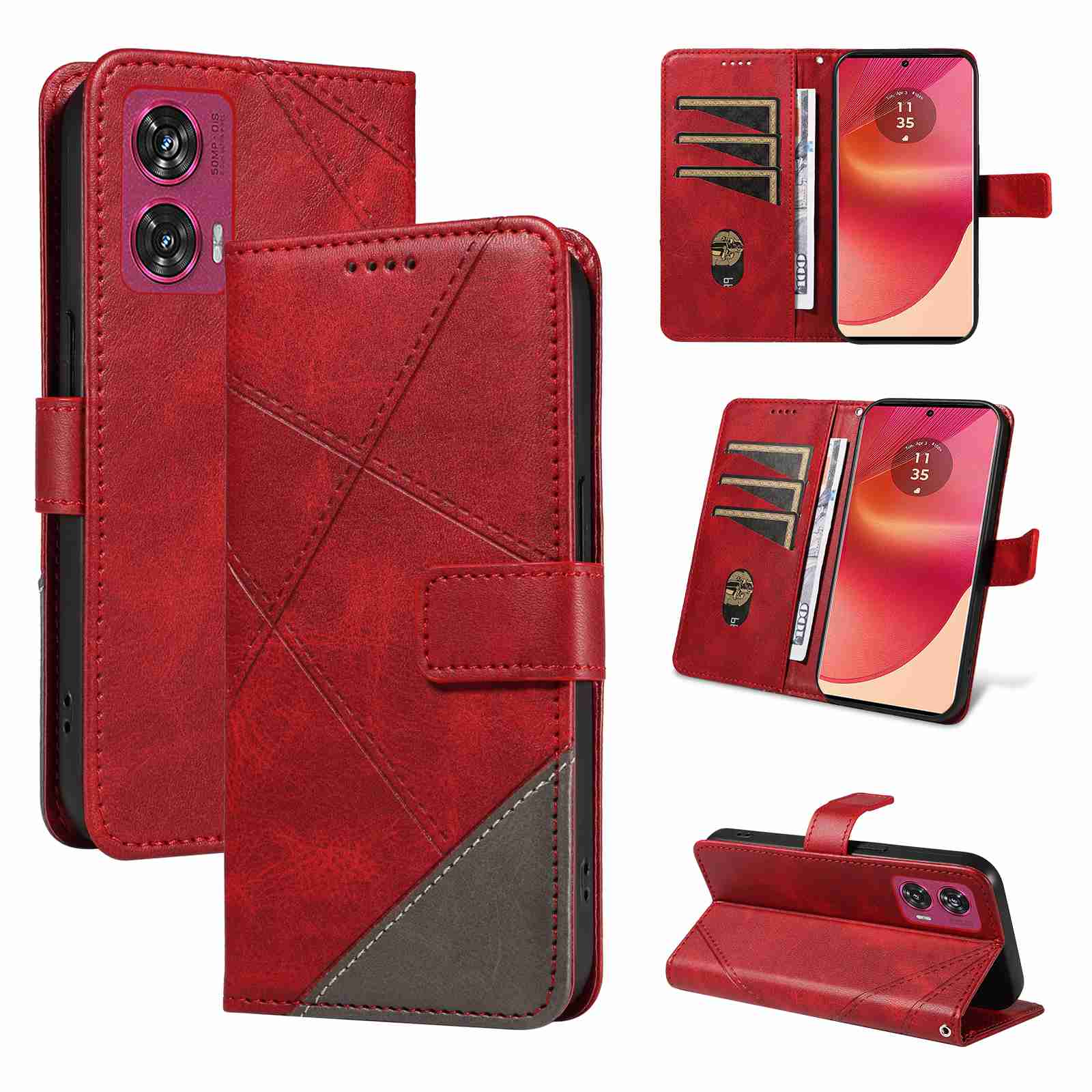 (katu2024) PU Leather Wallet Case For Motorola Moto edge 50 Fushion 5G (Non-chinese version) Flip Stand Card Book Phone Cover