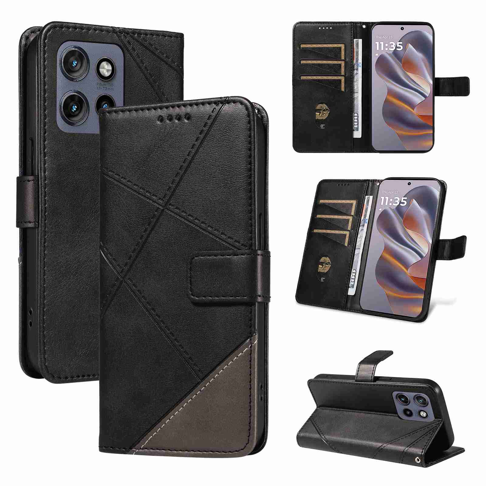 (katu2024) PU Leather Wallet Case For Motorola Moto edge 50 neo Flip Stand Card Book Phone Cover