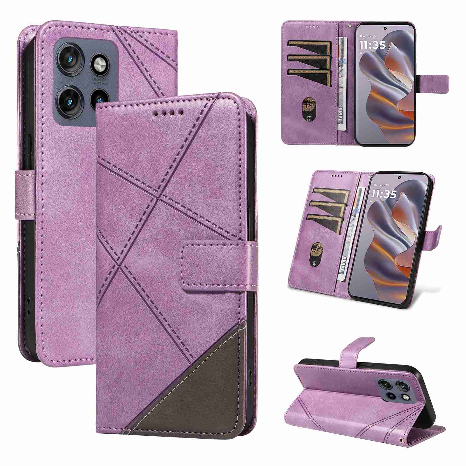 (katu2024) PU Leather Wallet Case For Motorola Moto edge 50 neo Flip Stand Card Book Phone Cover