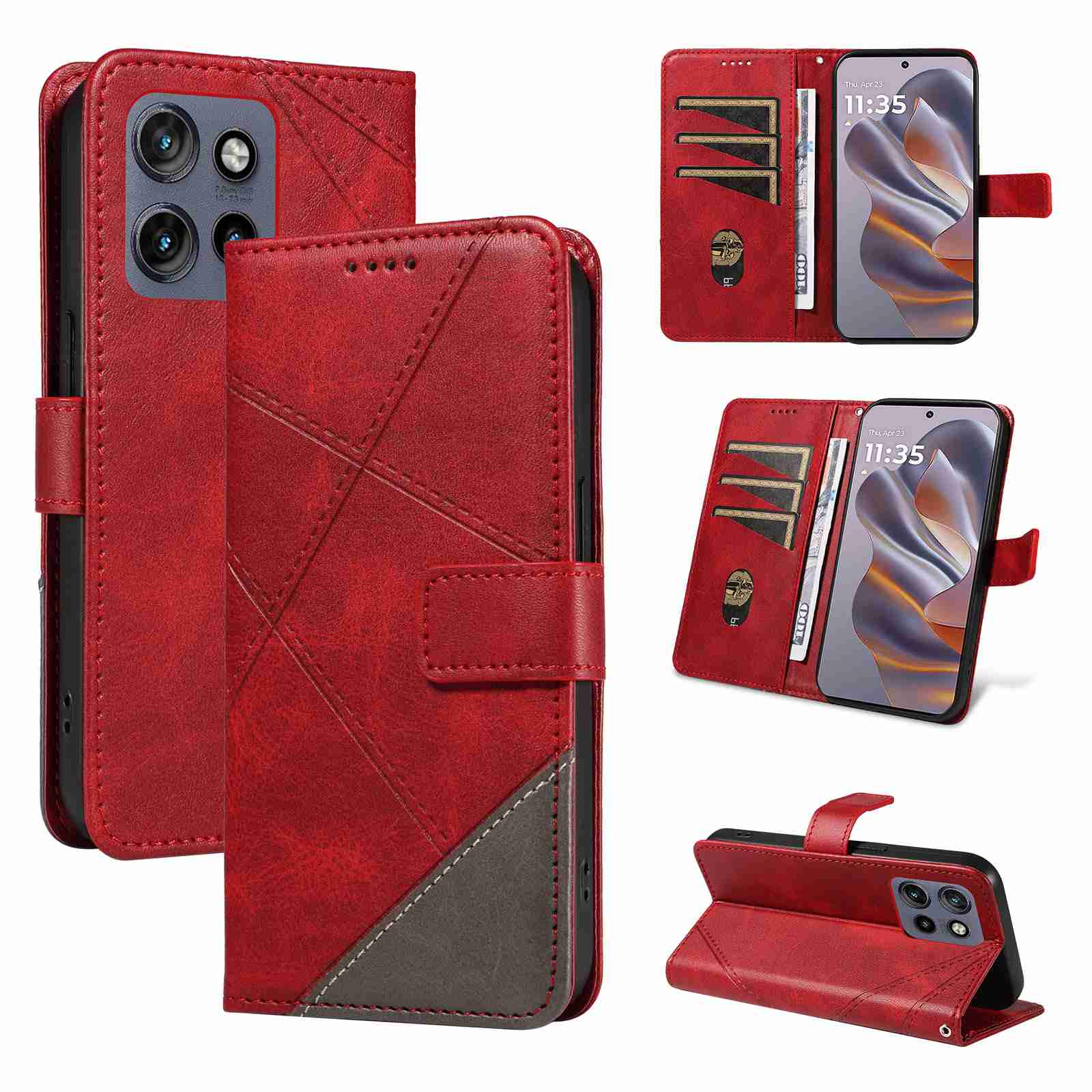 (katu2024) PU Leather Wallet Case For Motorola Moto edge 50 neo Flip Stand Card Book Phone Cover