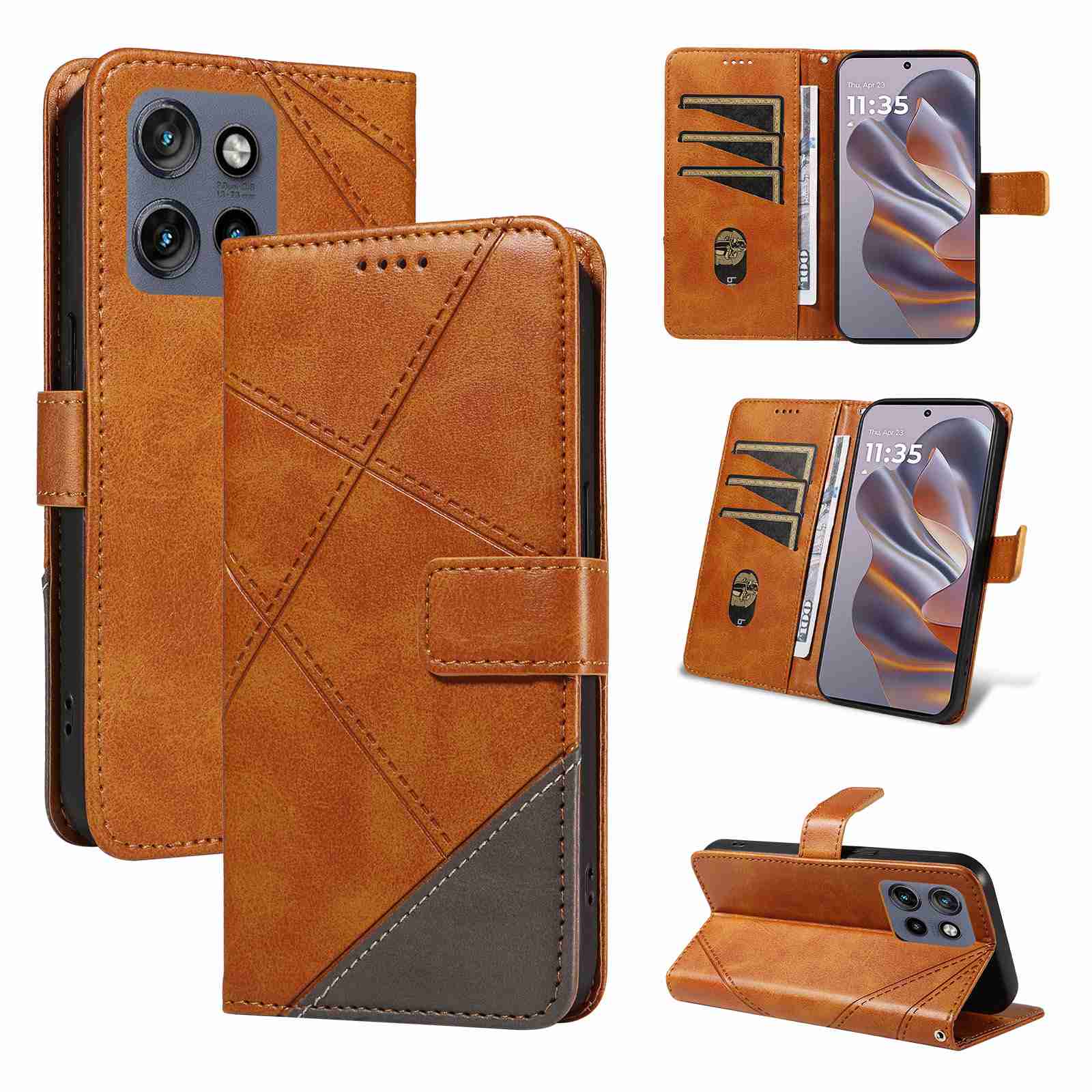 (katu2024) PU Leather Wallet Case For Motorola Moto edge 50 neo Flip Stand Card Book Phone Cover