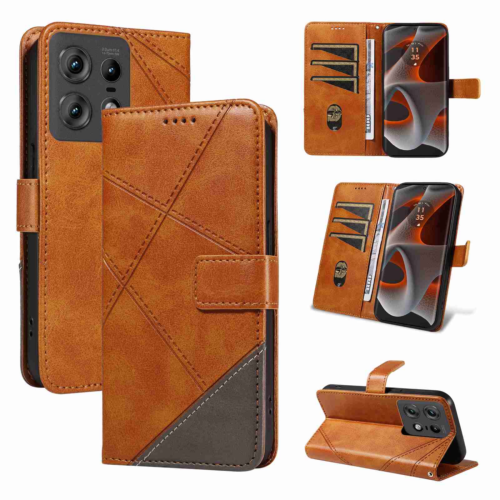 (katu2024) PU Leather Wallet Case For Motorola Moto edge 50 pro 5G (Curved screen version) Flip Stand Card Book Phone Cover