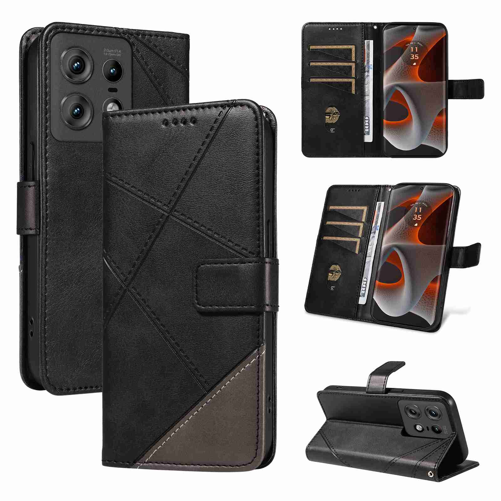 (katu2024) PU Leather Wallet Case For Motorola Moto edge 50 pro 5G (Curved screen version) Flip Stand Card Book Phone Cover