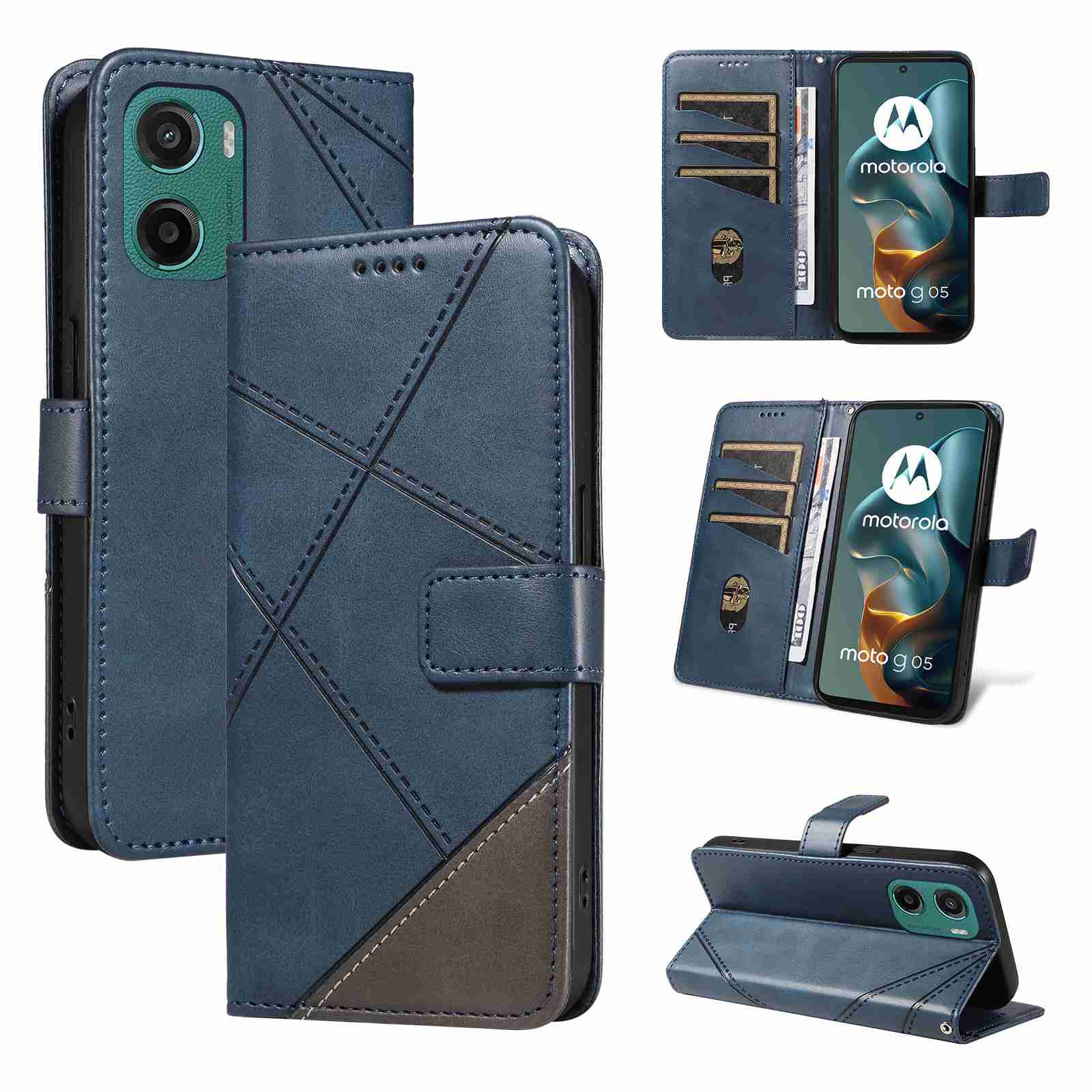 (katu2024) PU Leather Wallet Case For Motorola Moto G05 Flip Stand Card Book Phone Cover