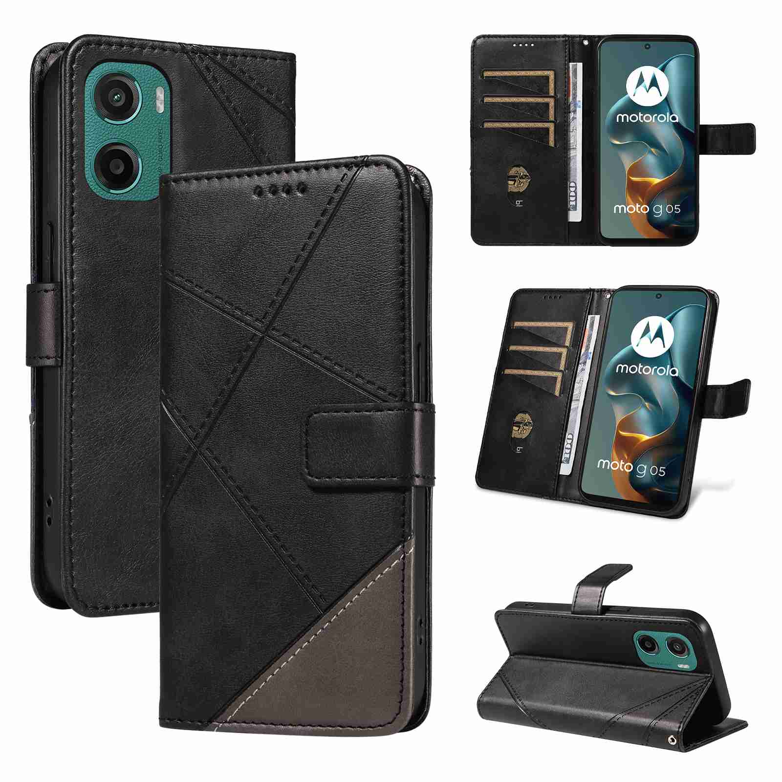 (katu2024) PU Leather Wallet Case For Motorola Moto G05 Flip Stand Card Book Phone Cover