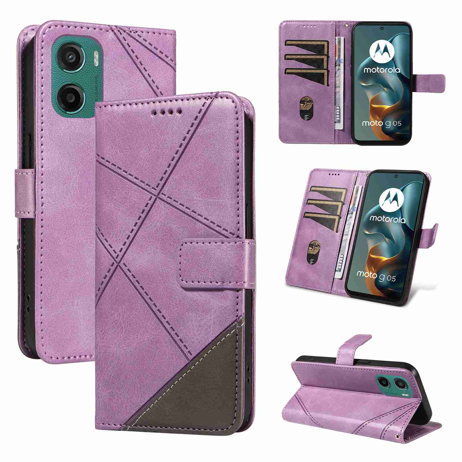 (katu2024) PU Leather Wallet Case For Motorola Moto G05 Flip Stand Card Book Phone Cover