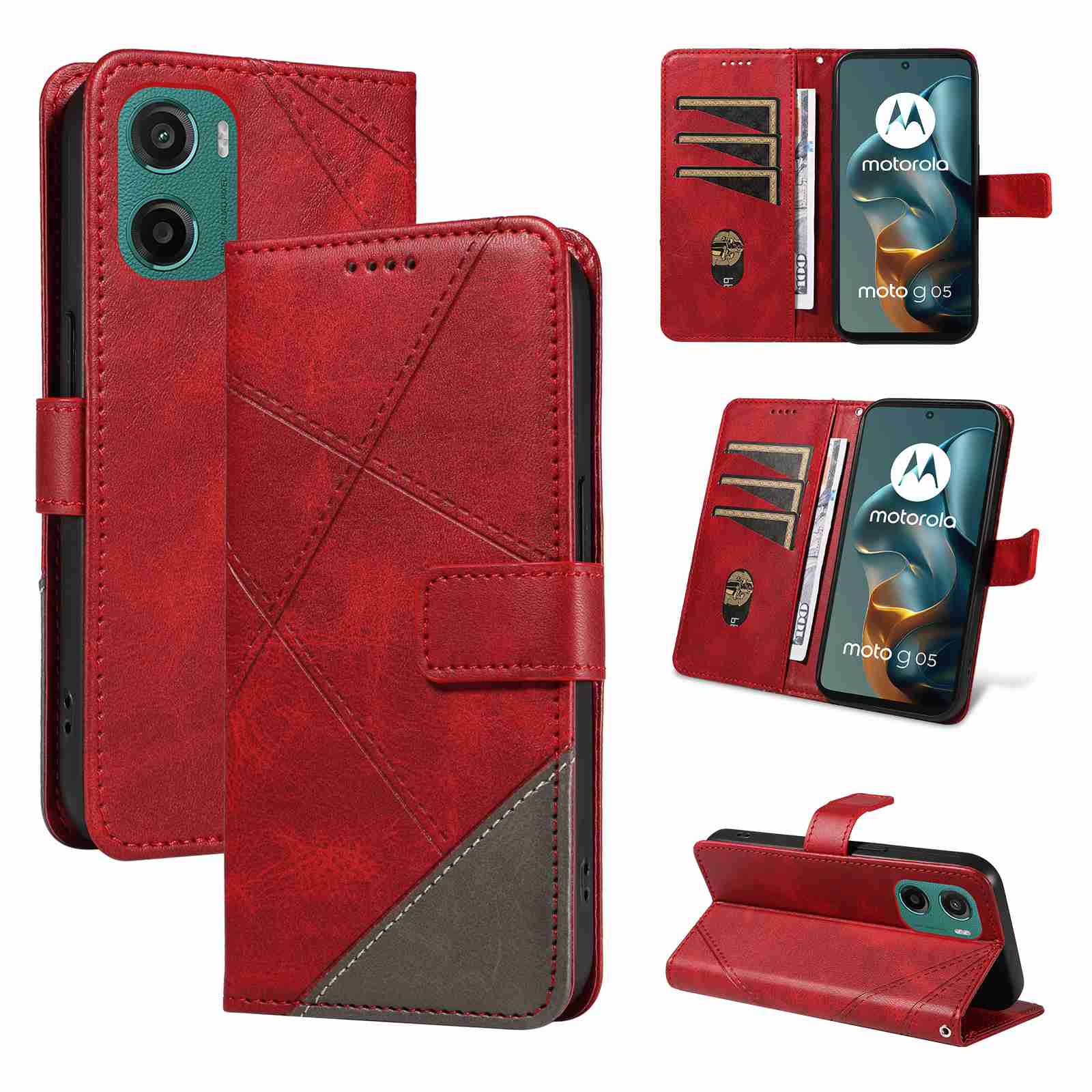 (katu2024) PU Leather Wallet Case For Motorola Moto G05 Flip Stand Card Book Phone Cover