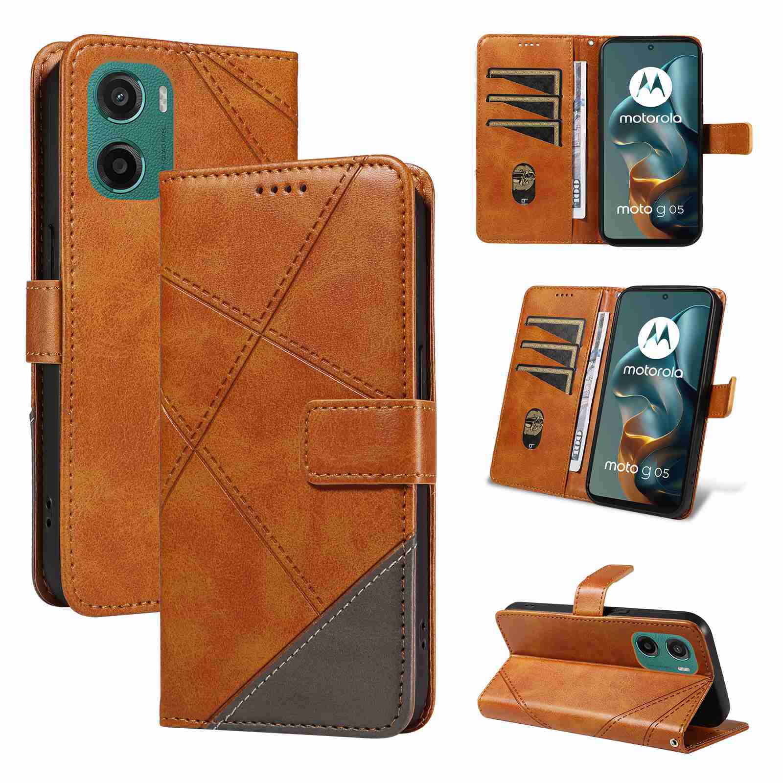 (katu2024) PU Leather Wallet Case For Motorola Moto G05 Flip Stand Card Book Phone Cover