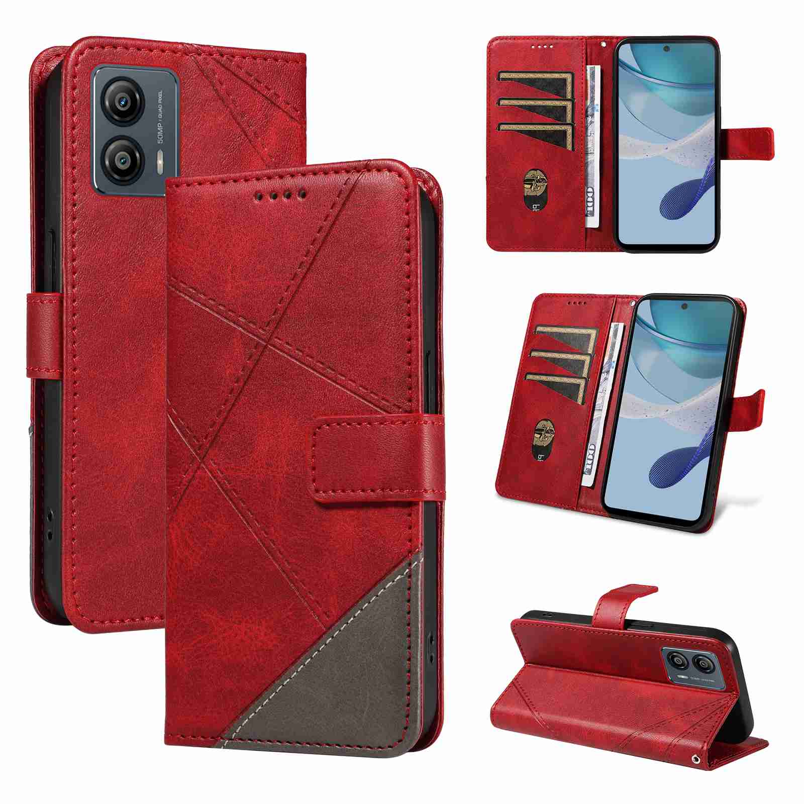 (katu2024) PU Leather Wallet Case For Motorola Moto G13 Moto G23 Moto G53 Flip Stand Card Book Phone Cover