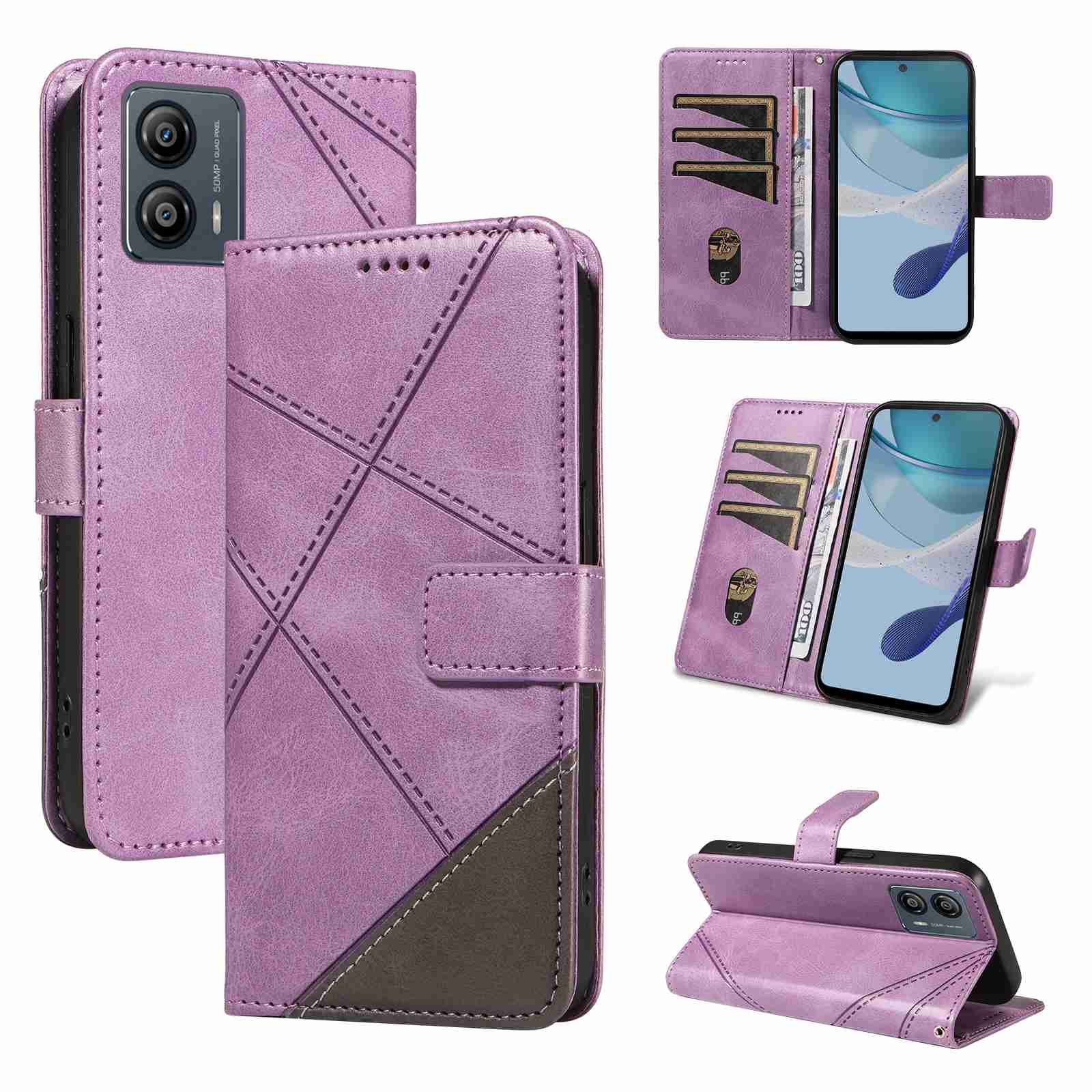 (katu2024) PU Leather Wallet Case For Motorola Moto G13 Moto G23 Moto G53 Flip Stand Card Book Phone Cover