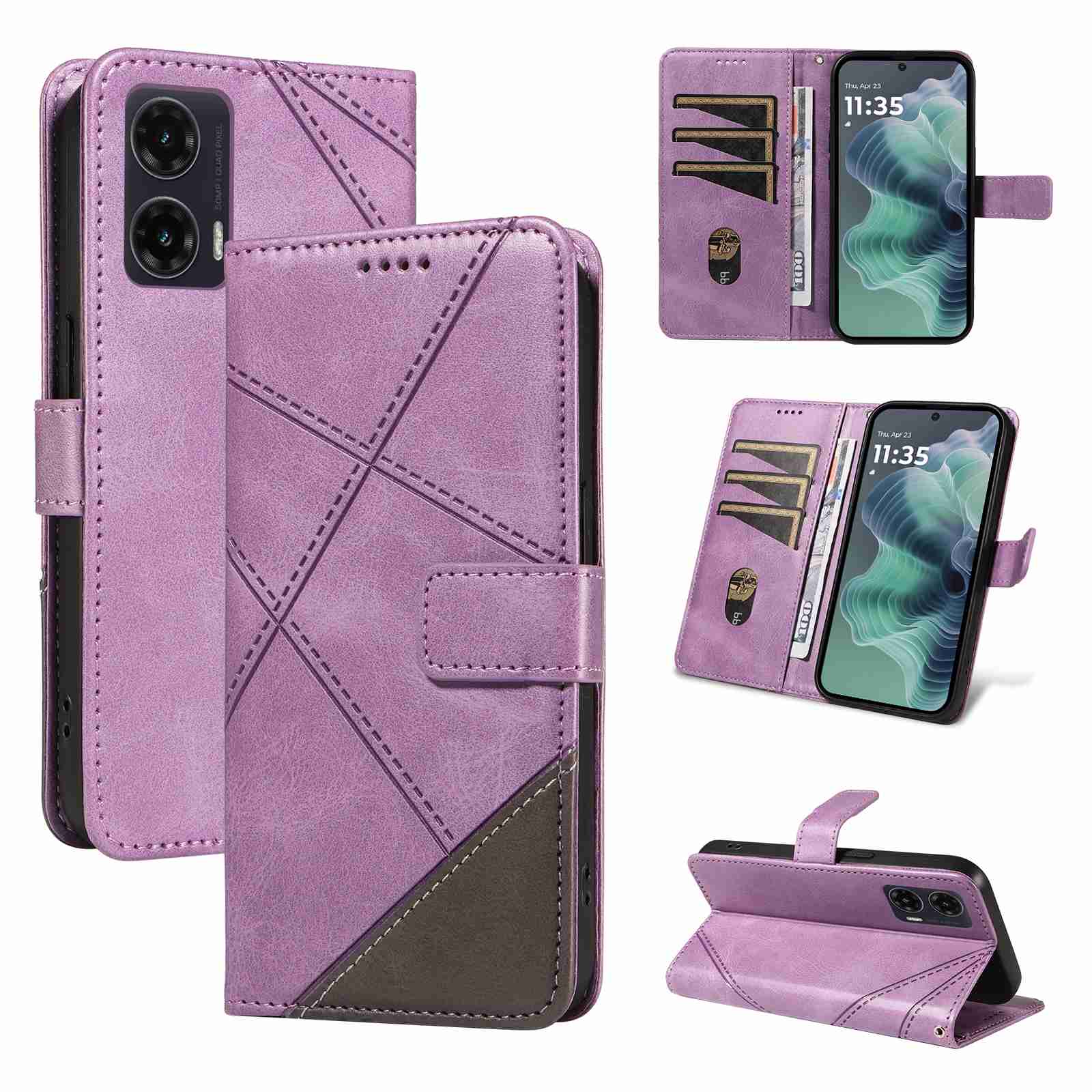 (katu2024) PU Leather Wallet Case For Motorola Moto G35 Flip Stand Card Book Phone Cover