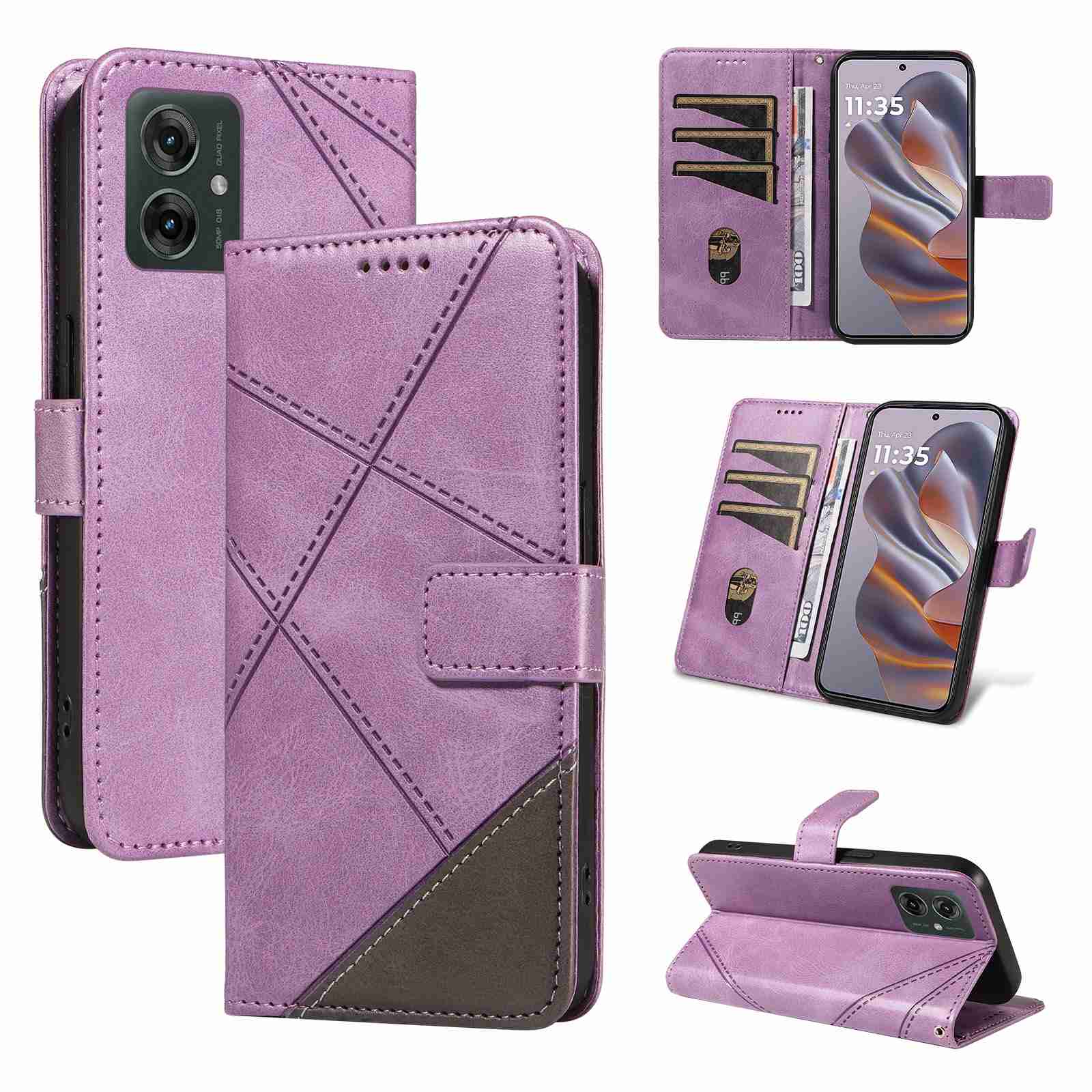 (katu2024) PU Leather Wallet Case For Motorola Moto G55 Flip Stand Card Book Phone Cover