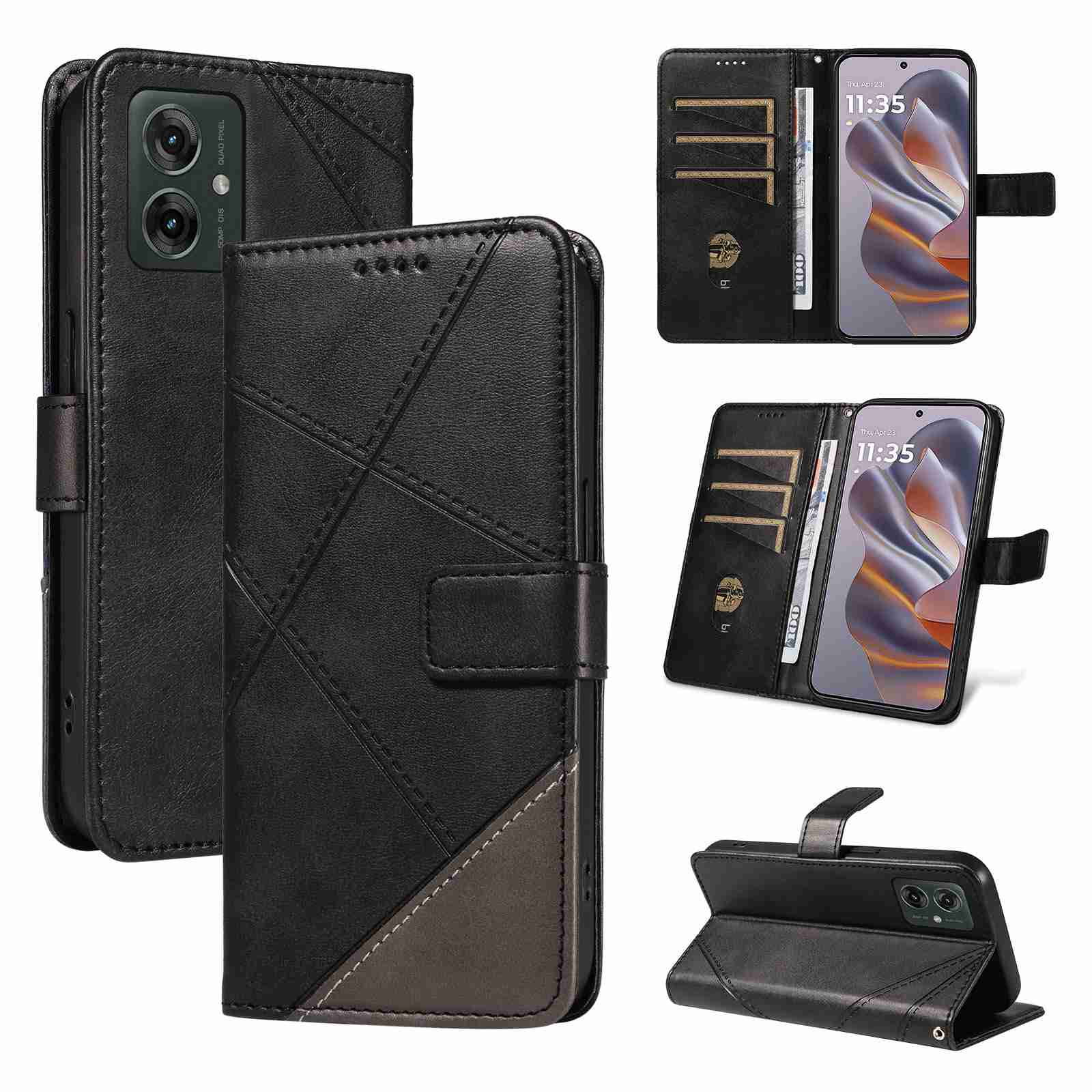 (katu2024) PU Leather Wallet Case For Motorola Moto G55 Flip Stand Card Book Phone Cover