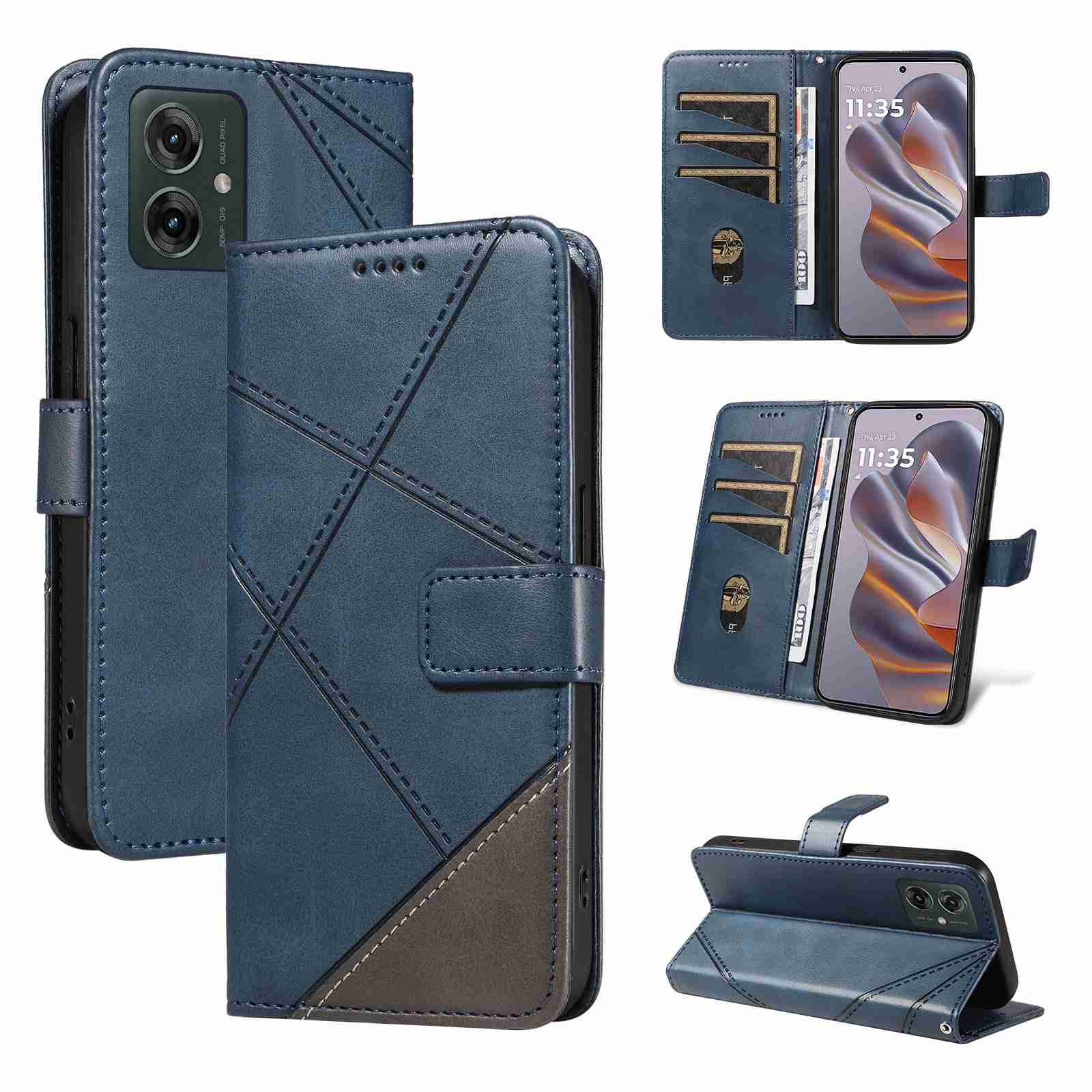 (katu2024) PU Leather Wallet Case For Motorola Moto G55 Flip Stand Card Book Phone Cover