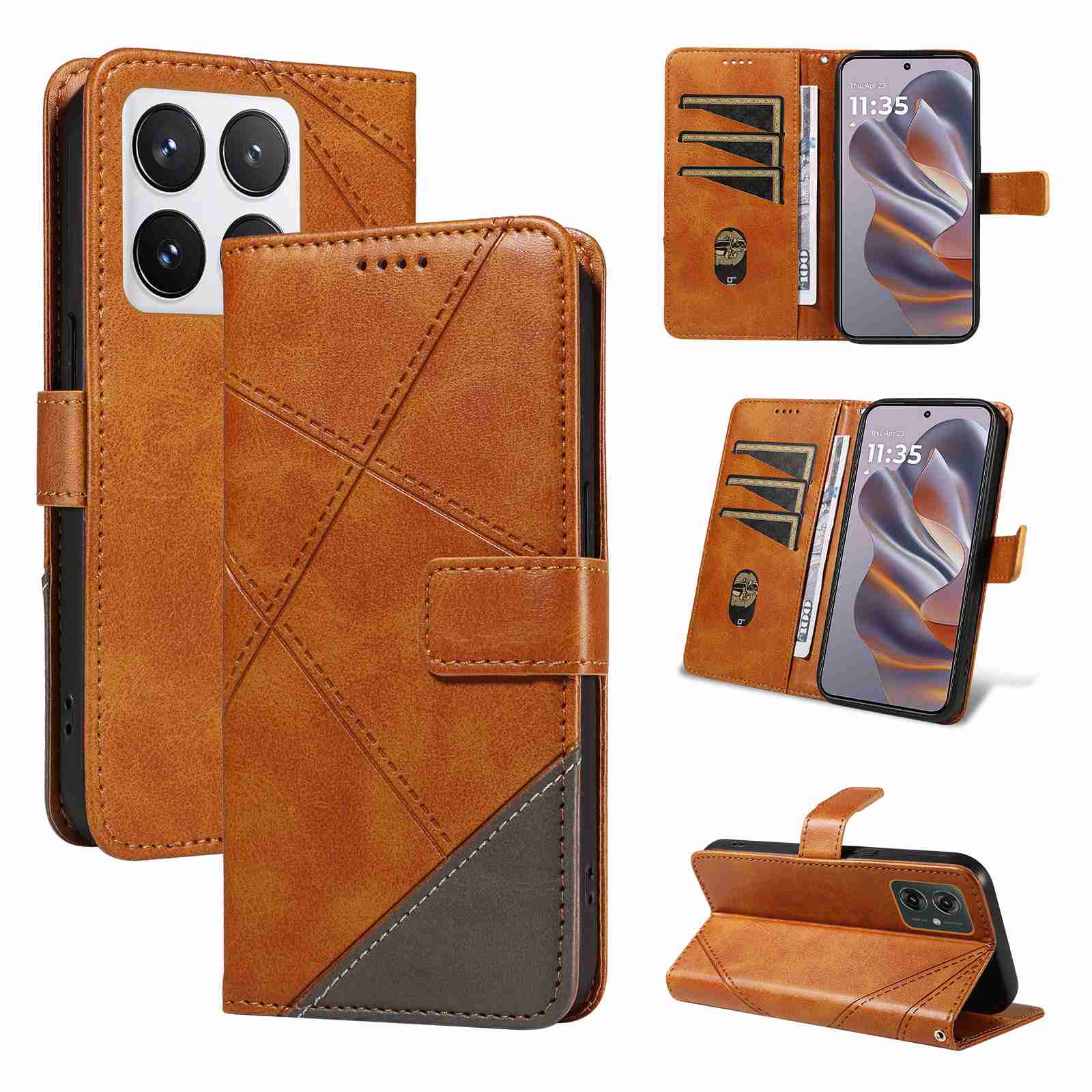 (katu2024) PU Leather Wallet Case For Motorola Moto G55 Flip Stand Card Book Phone Cover