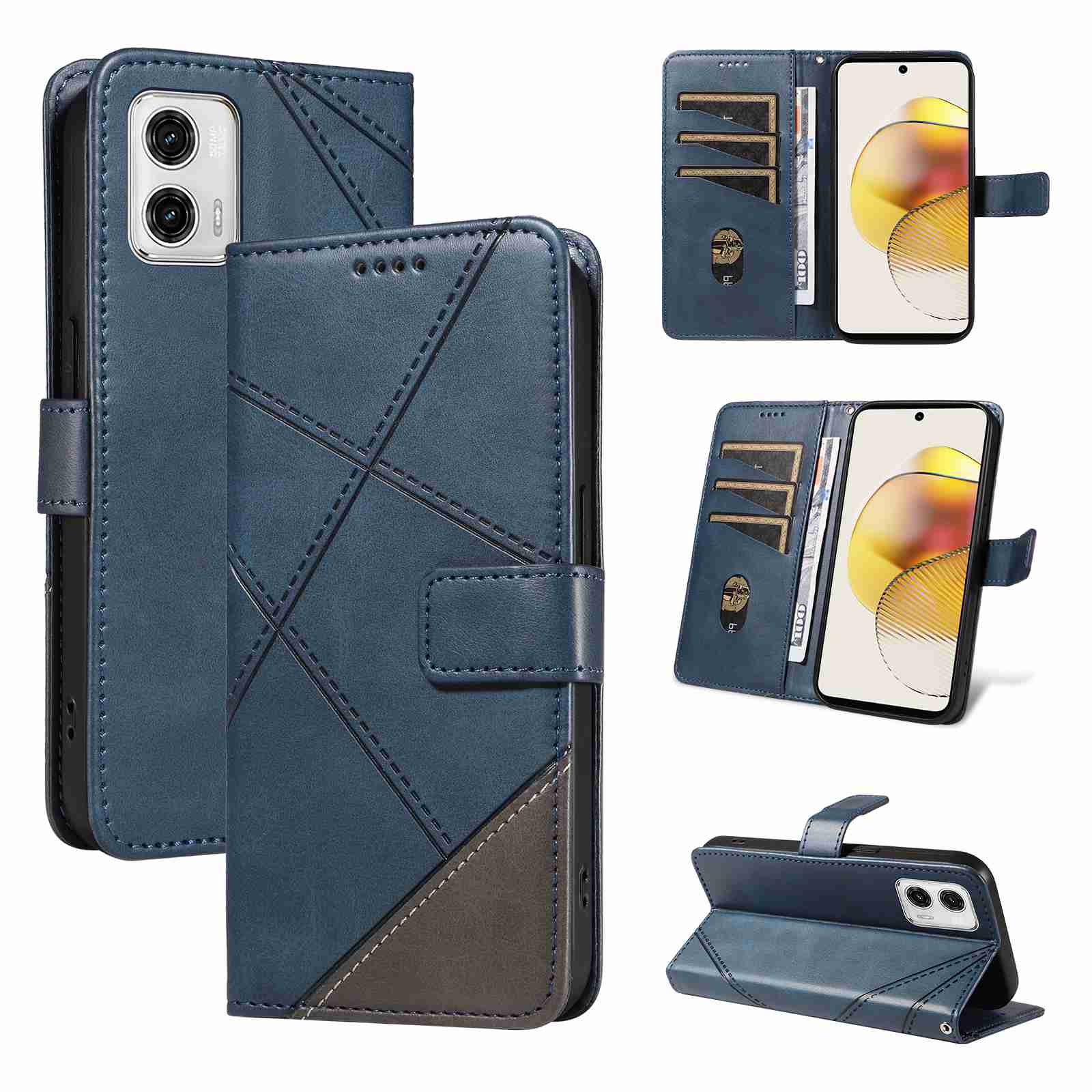 (katu2024) PU Leather Wallet Case For Motorola Moto G73 Flip Stand Card Book Phone Cover