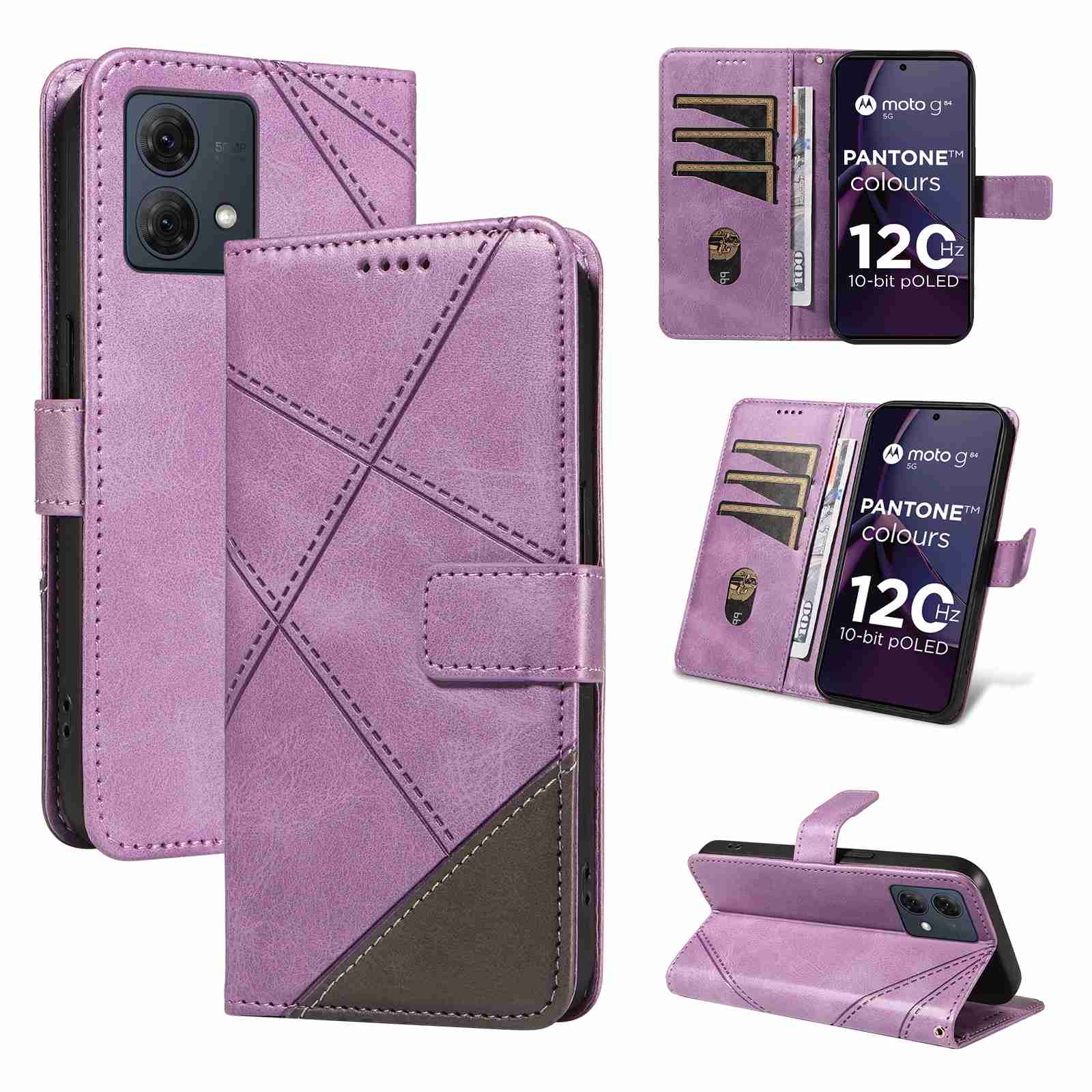 (katu2024) PU Leather Wallet Case For Motorola Moto G84 Flip Stand Card Book Phone Cover