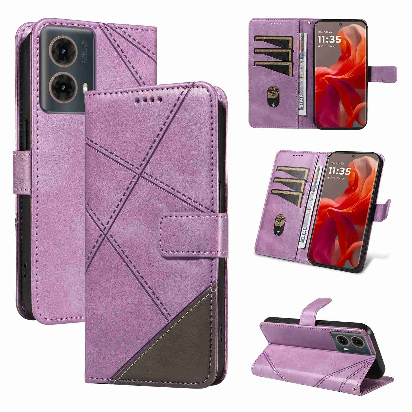 (katu2024) PU Leather Wallet Case For Motorola Moto G85 Flip Stand Card Book Phone Cover
