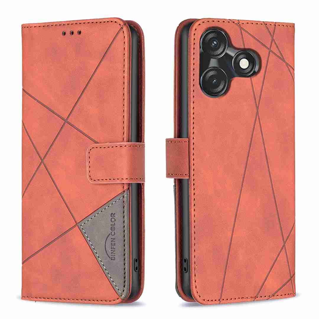 (Binfen2025) - Case For Tecno Spark 10C Luxury Flip PU Leather Wallet Magnetic Adsorption Cover