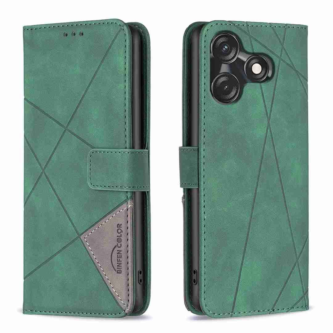 (Binfen2025) - Case For Tecno Spark 10C Luxury Flip PU Leather Wallet Magnetic Adsorption Cover